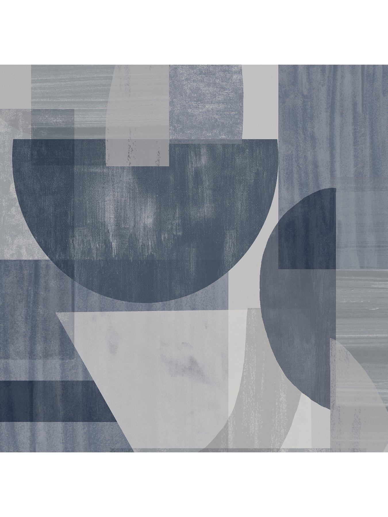  image of fresco-abstract-geo-navy-wallpaper