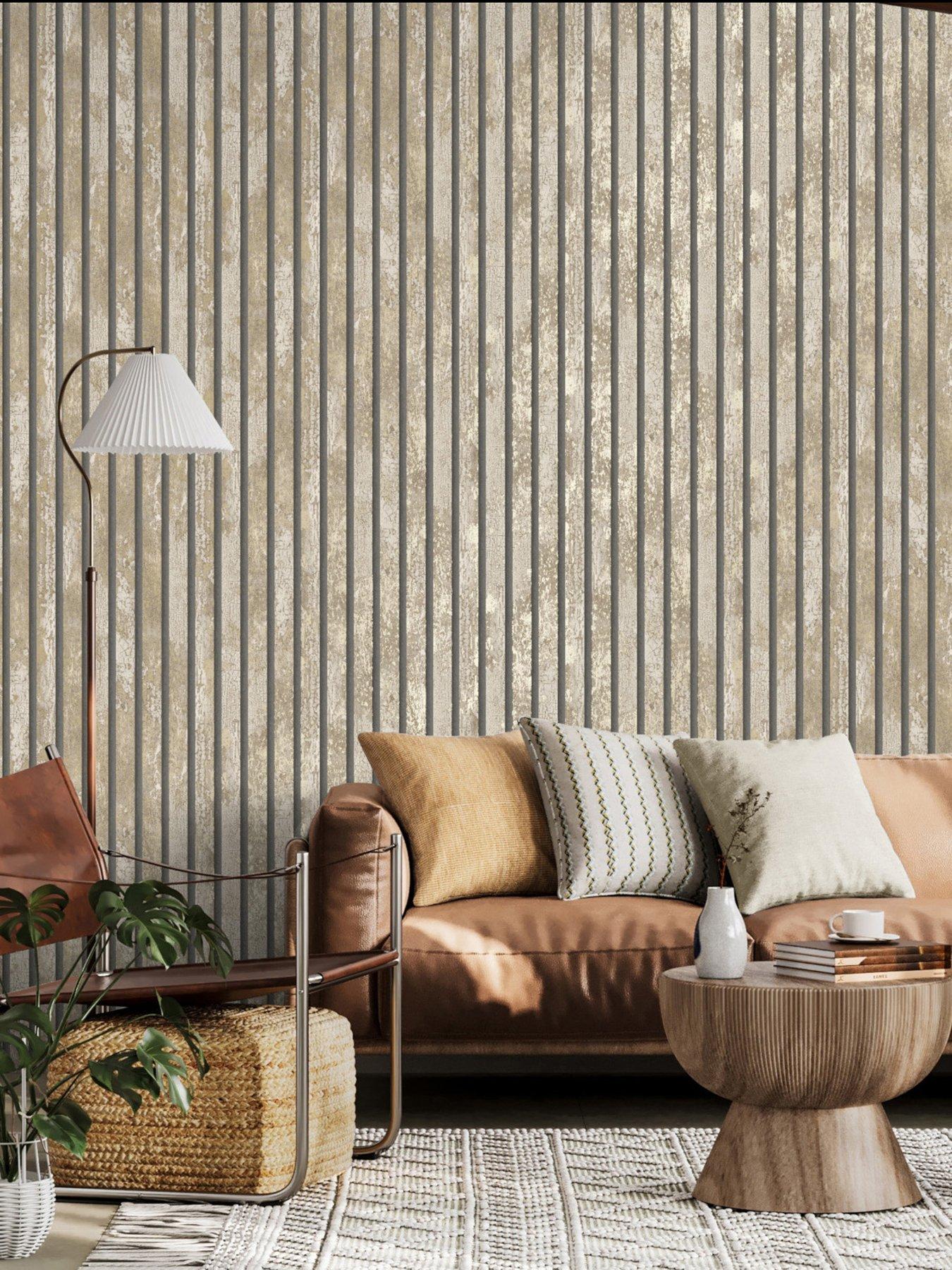 Fine Decor Oxidise Carbon Wallpaper in Natural