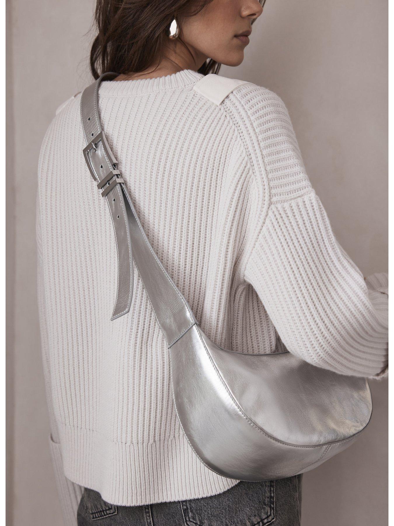 Image 2 of 5 of Mint Velvet Silver leather Slingbag