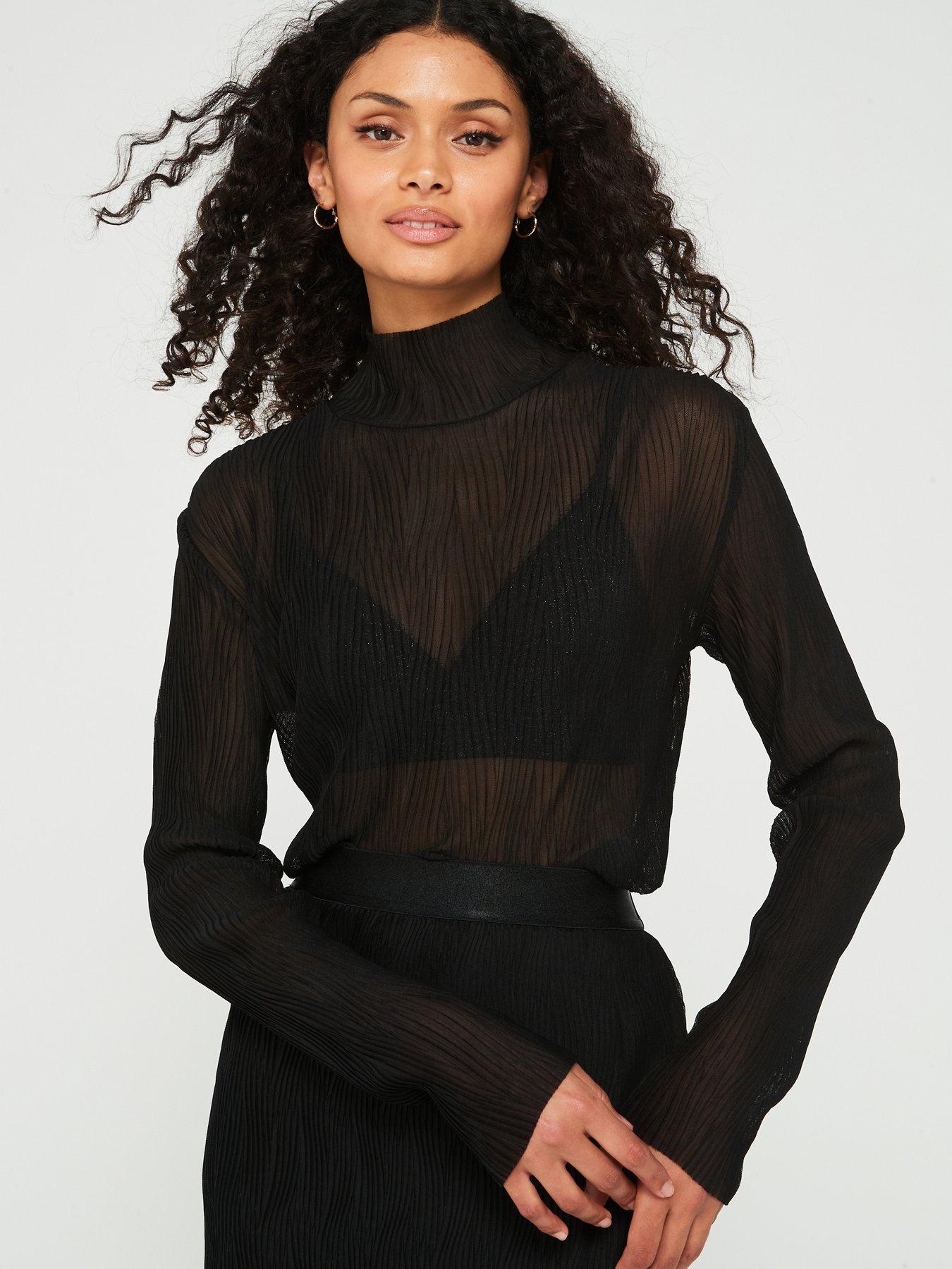 undefined Emata Mesh Top - Black