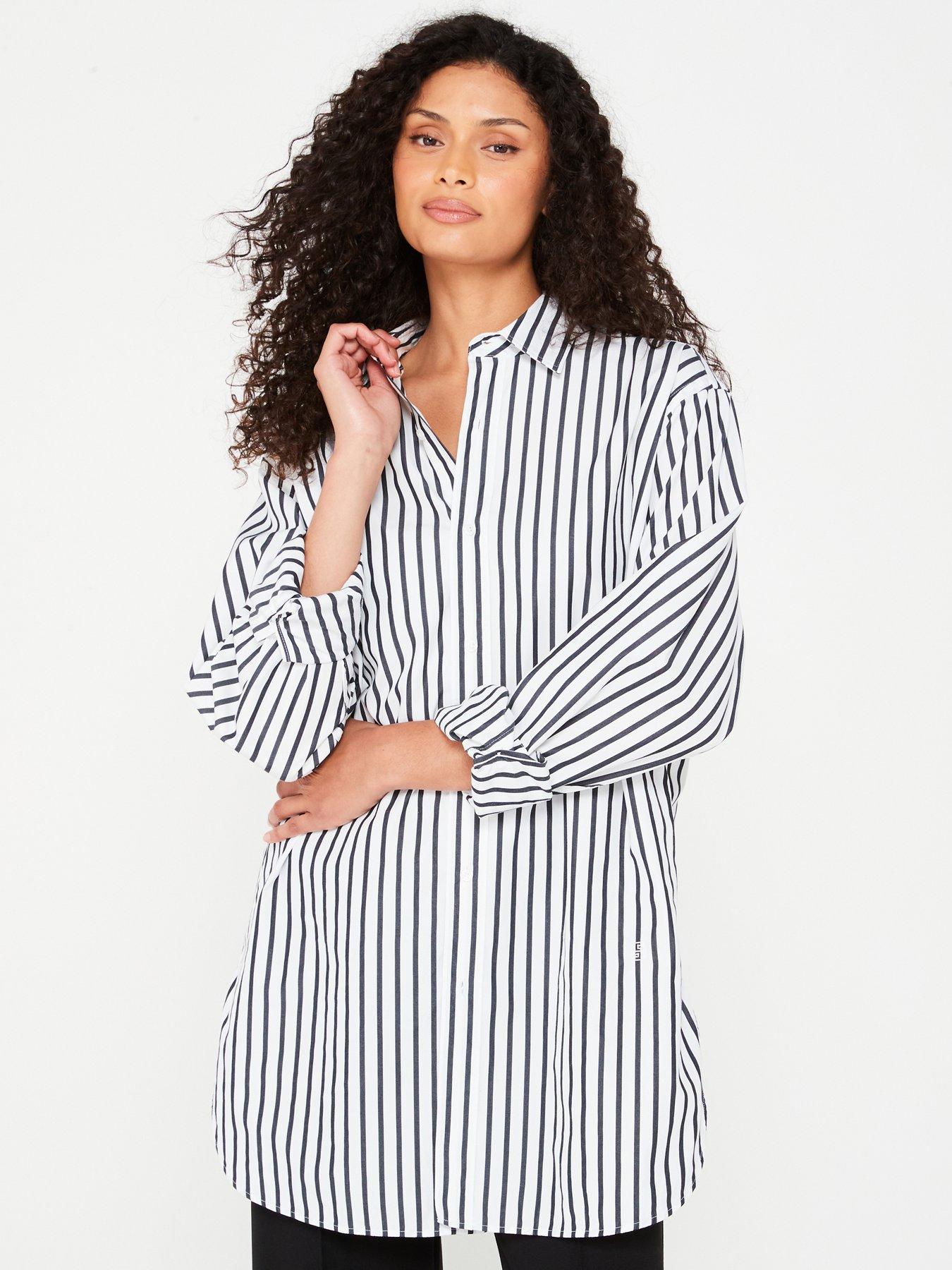 undefined Berry Saturday Oversized Stripe Cotton Shirt - White