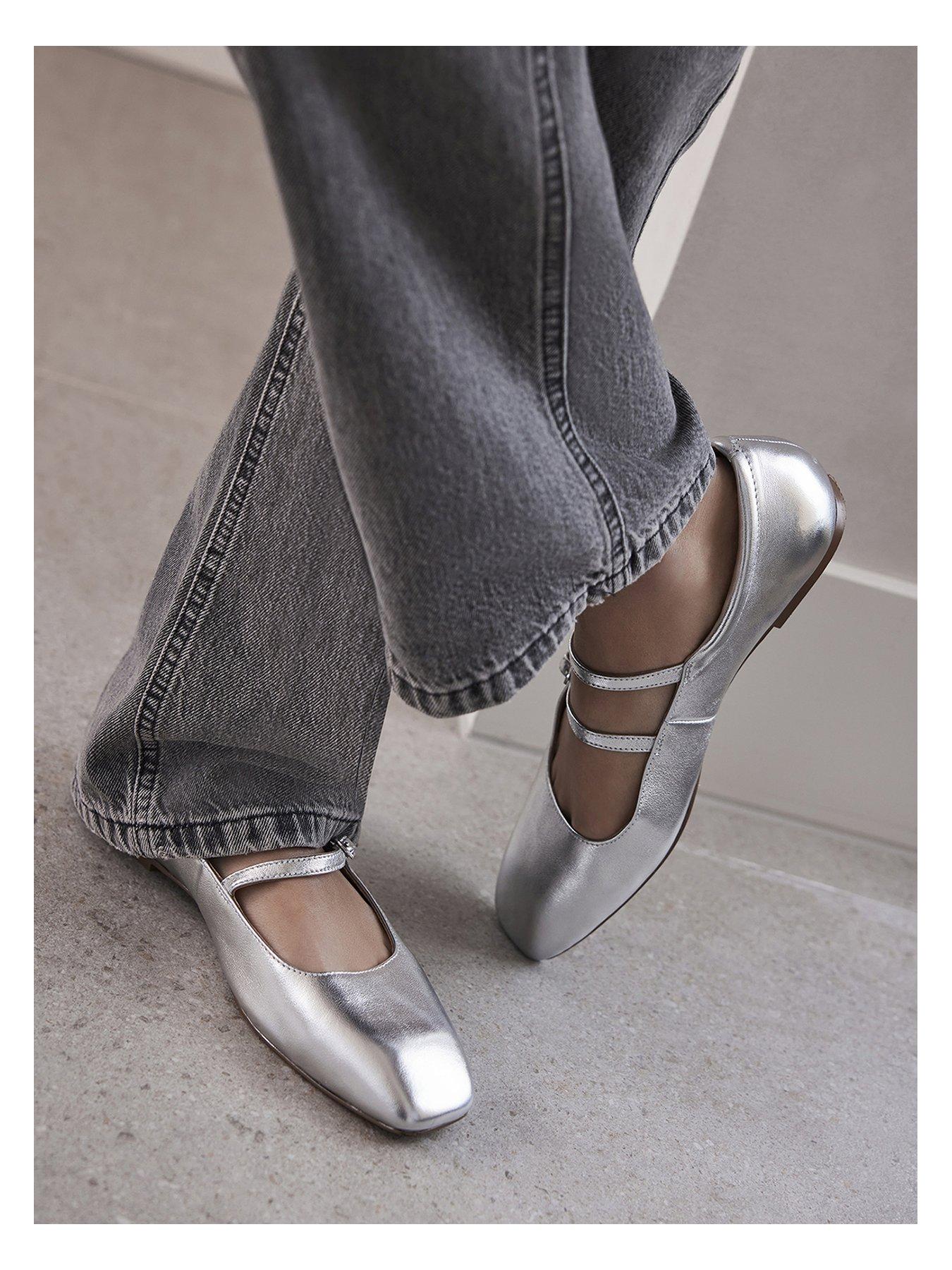 stillFront image of mint-velvet-mary-jane-leather-ballet-pumps-silver