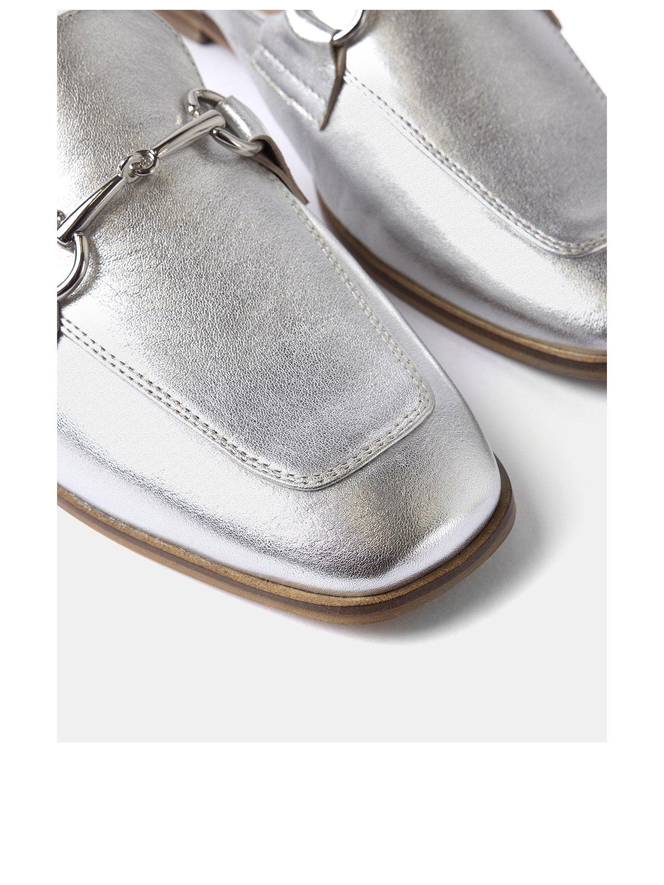 Rea Silver Backless Loafer