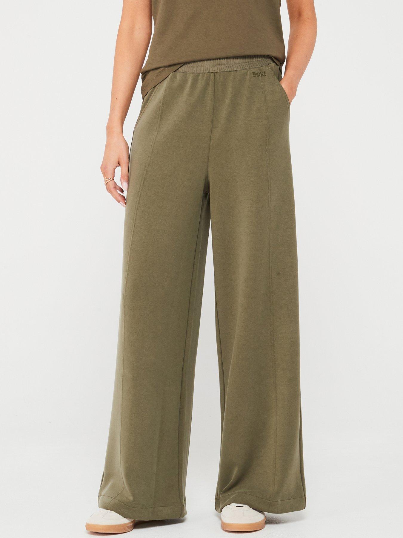 undefined Ecara Super Soft Wide Leg Joggers - Green