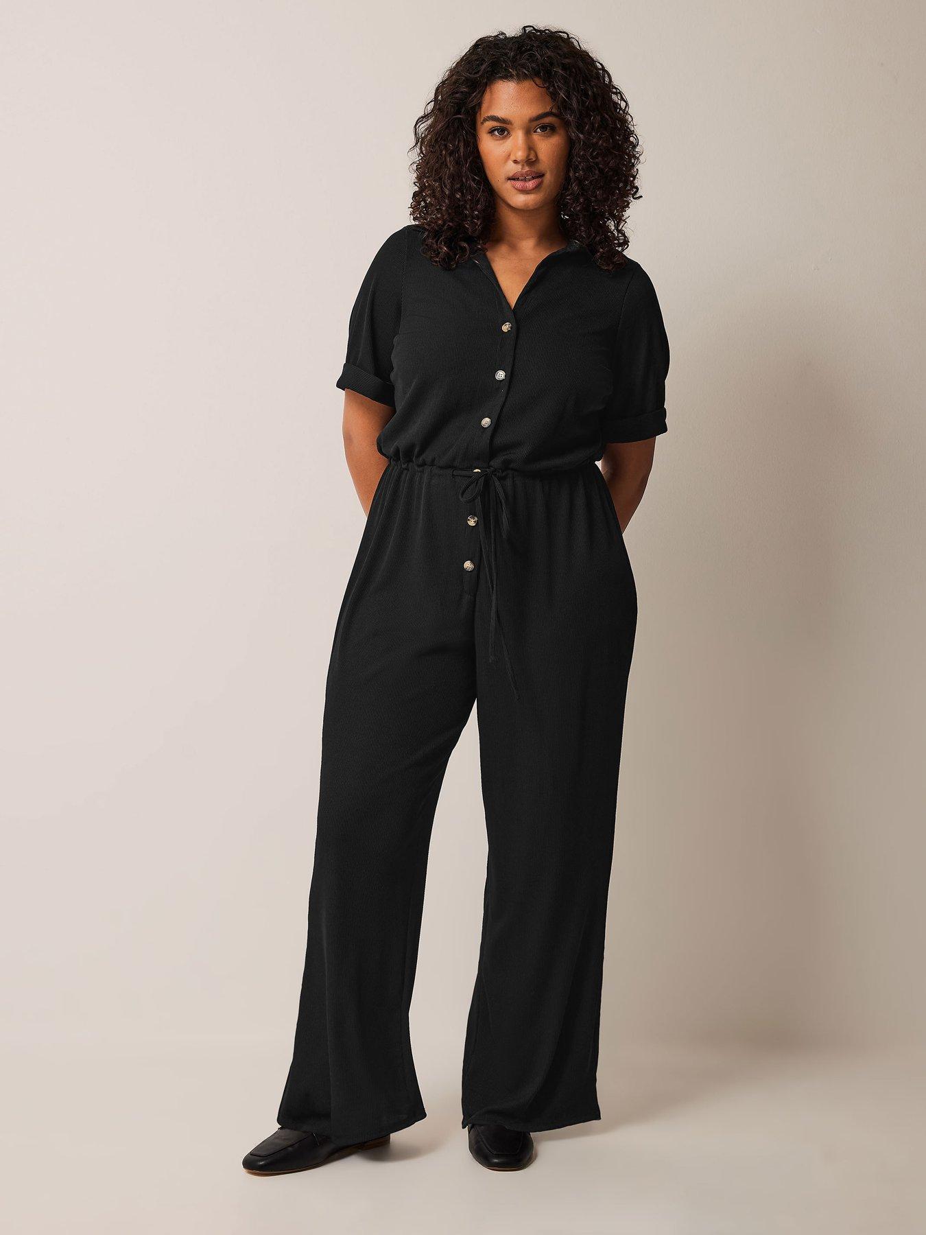 undefined Curve Jersey Jumpsuit Black