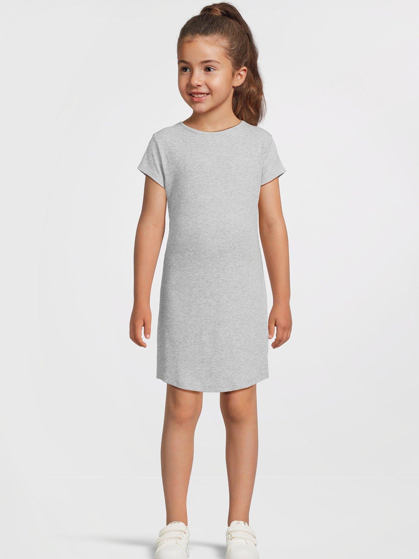 Image 1 of 4 of Everyday Girls Short Sleeve Ribbed Dress - Multi