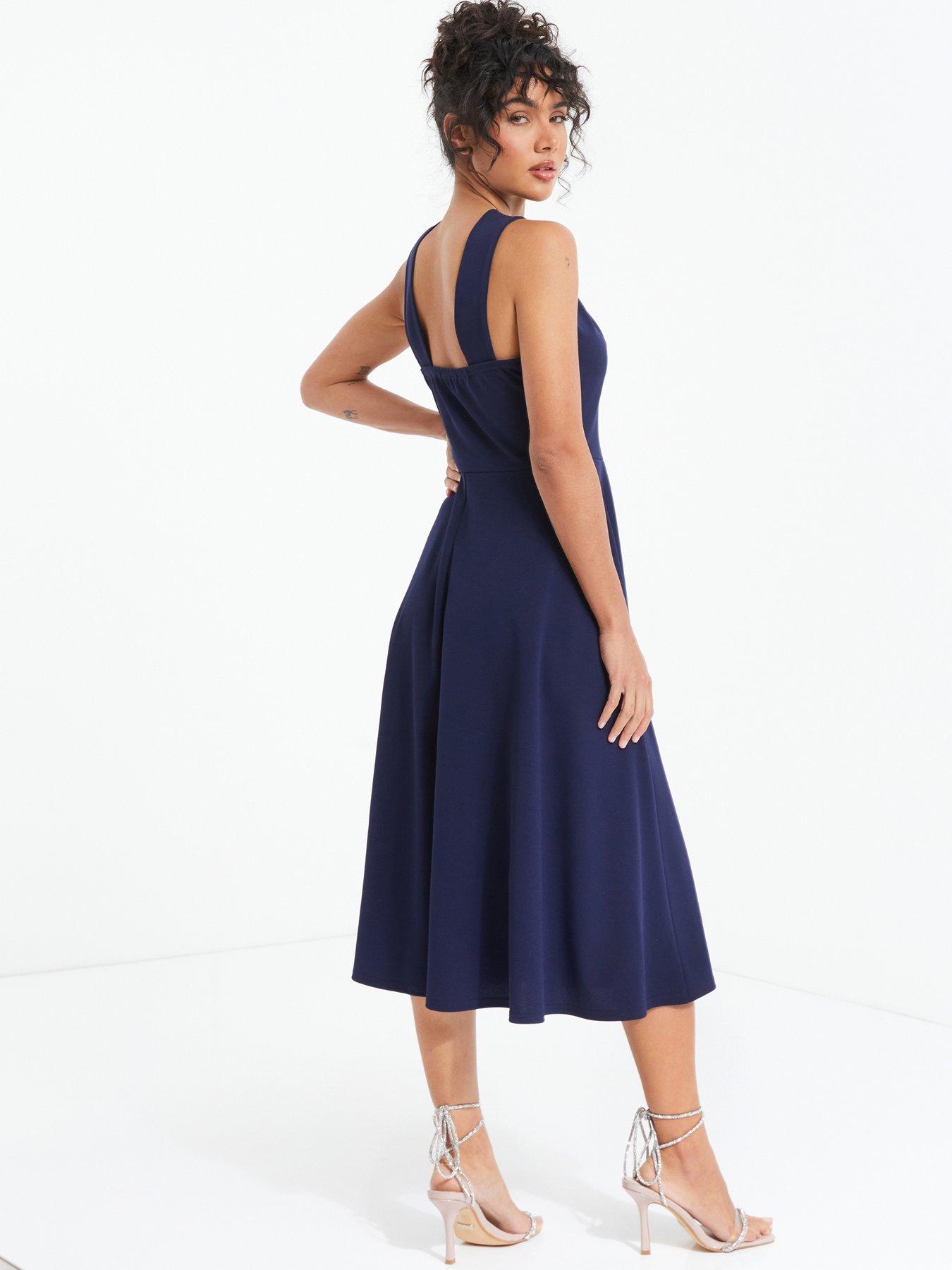 Quiz navy skater dress hotsell