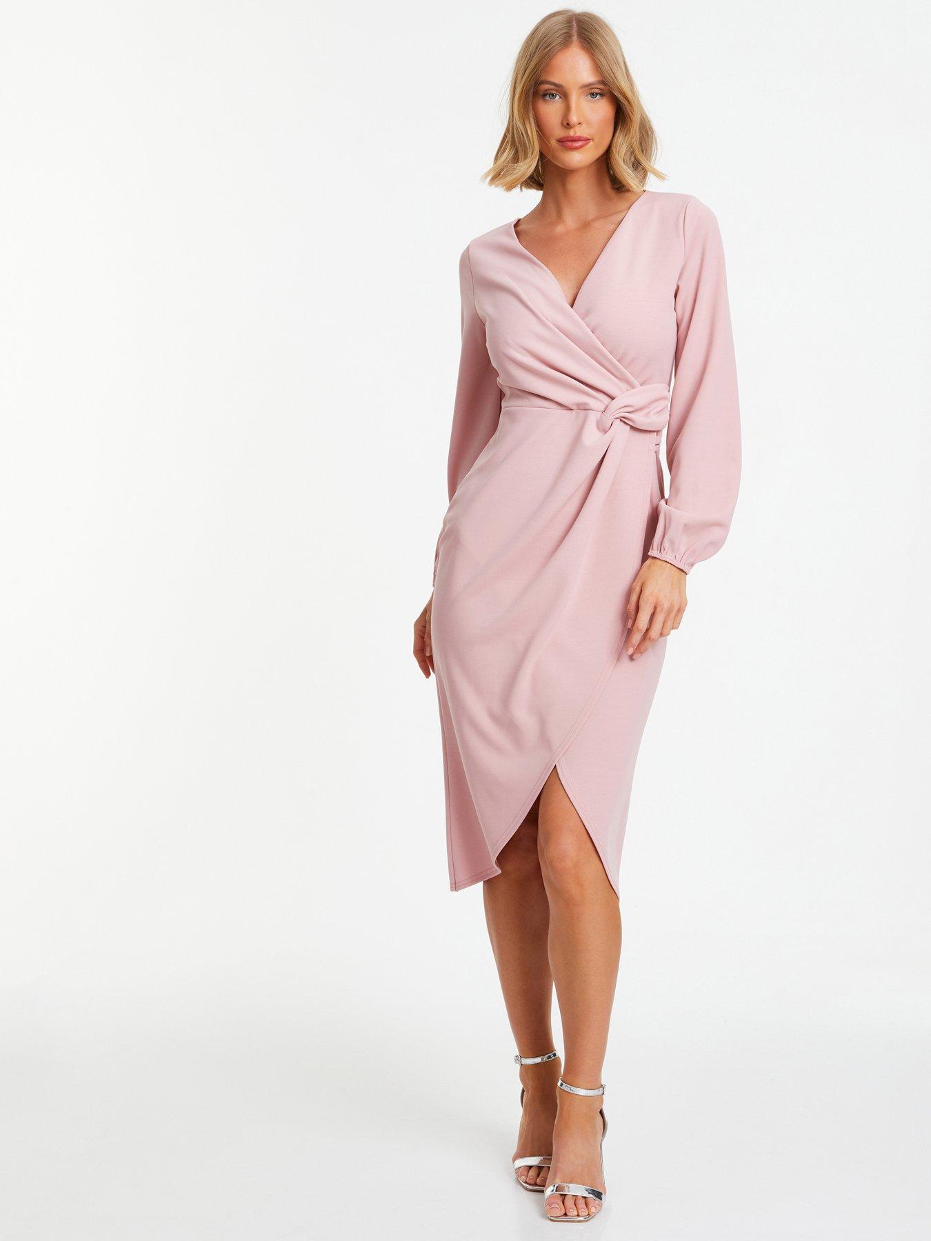 Quiz long best sale pink dress