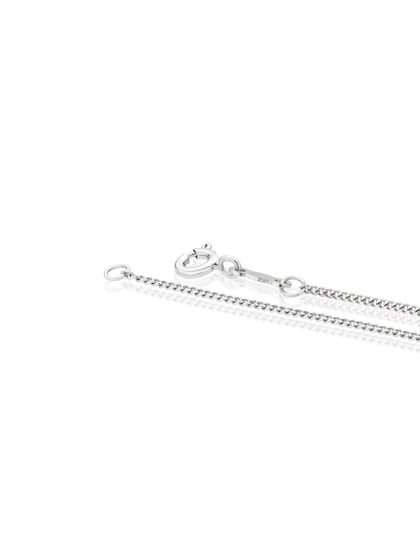  image of ernest-jones-sterling-silver-20-inch-chain-oval-locket