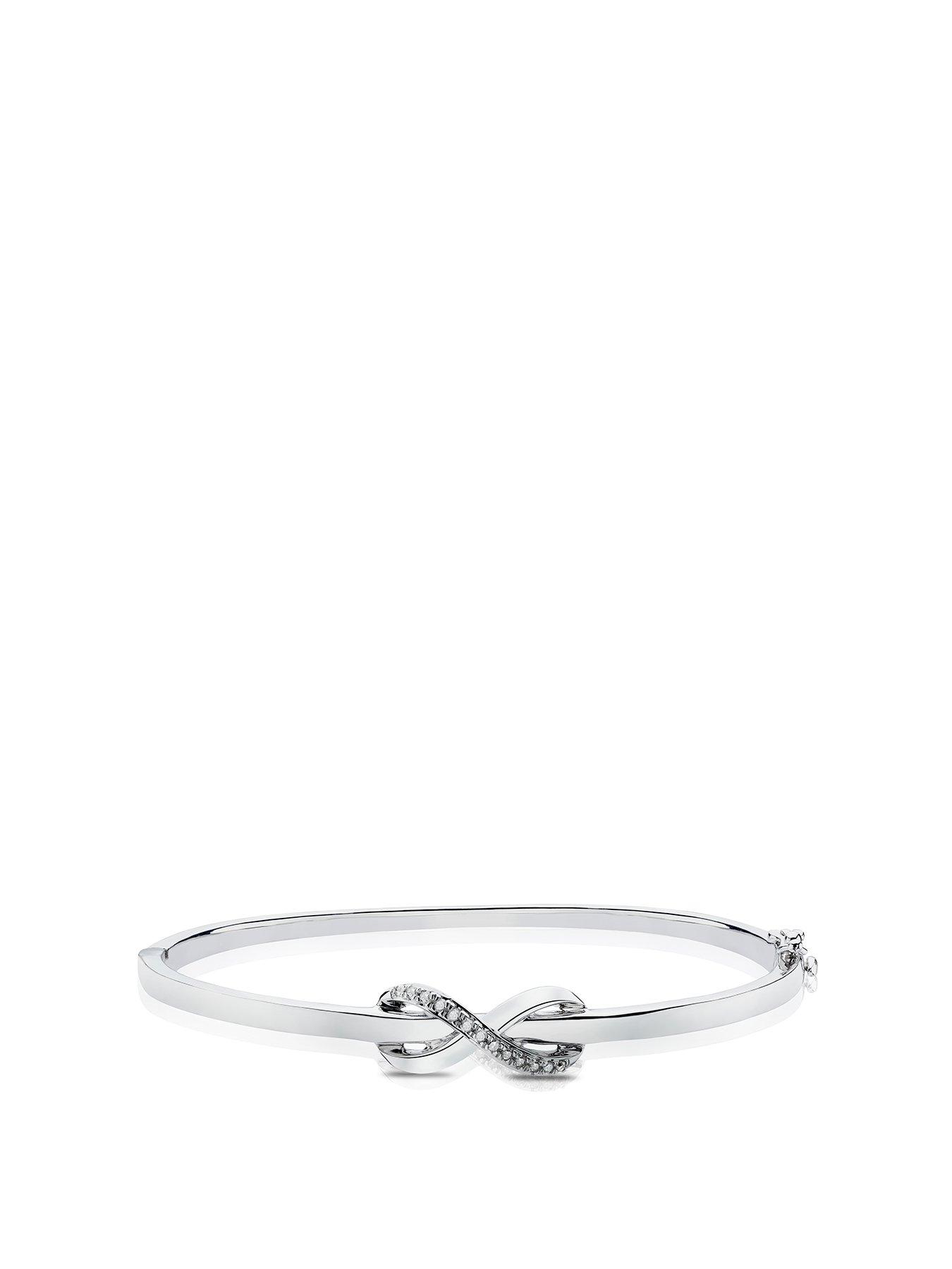 ernest-jones-silver-bangle-010ct-infinity-diamond-bangle