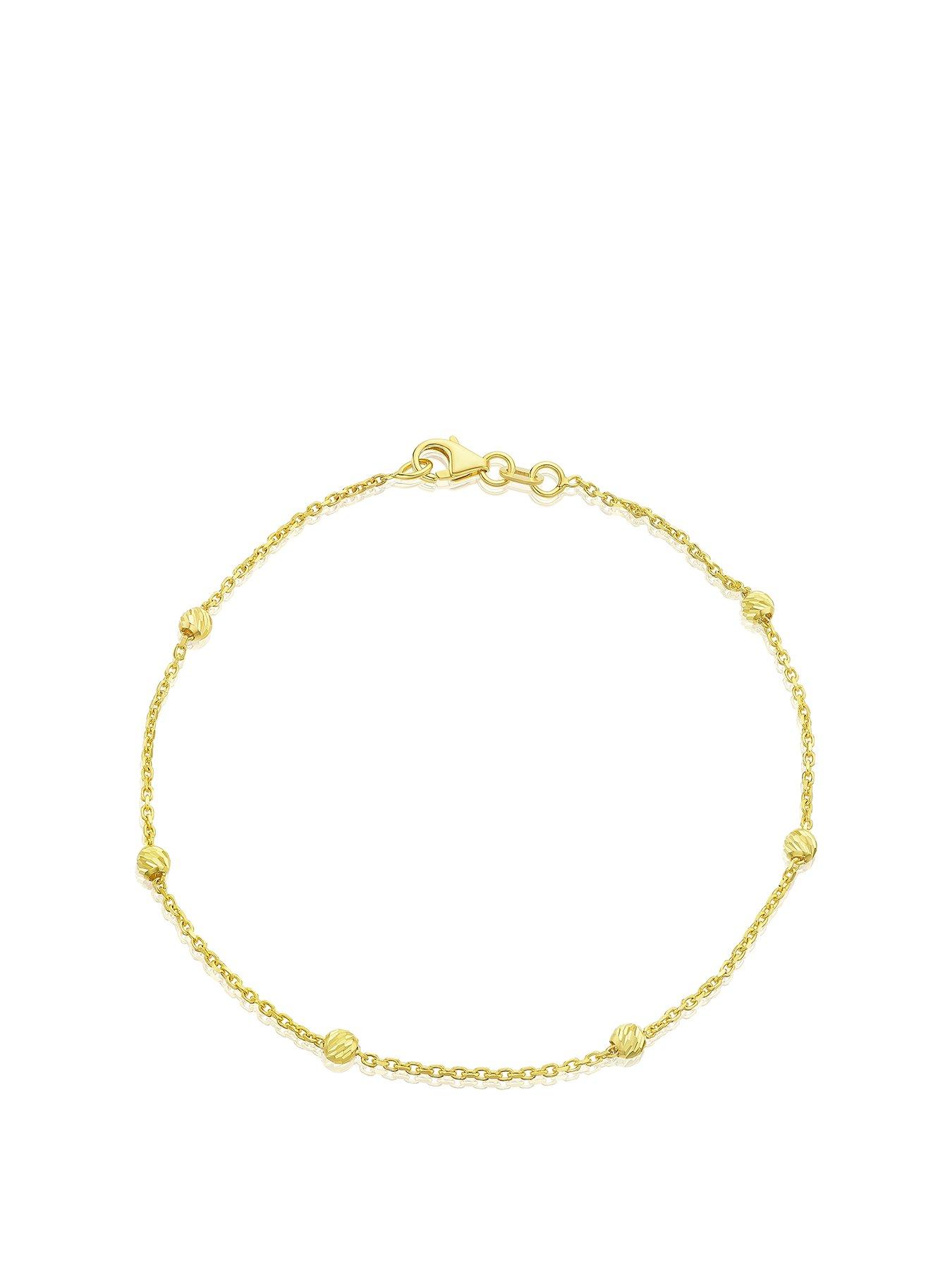 ernest-jones-9ct-yellow-gold-bracelet-diamond-cut-bead-station-bracelet