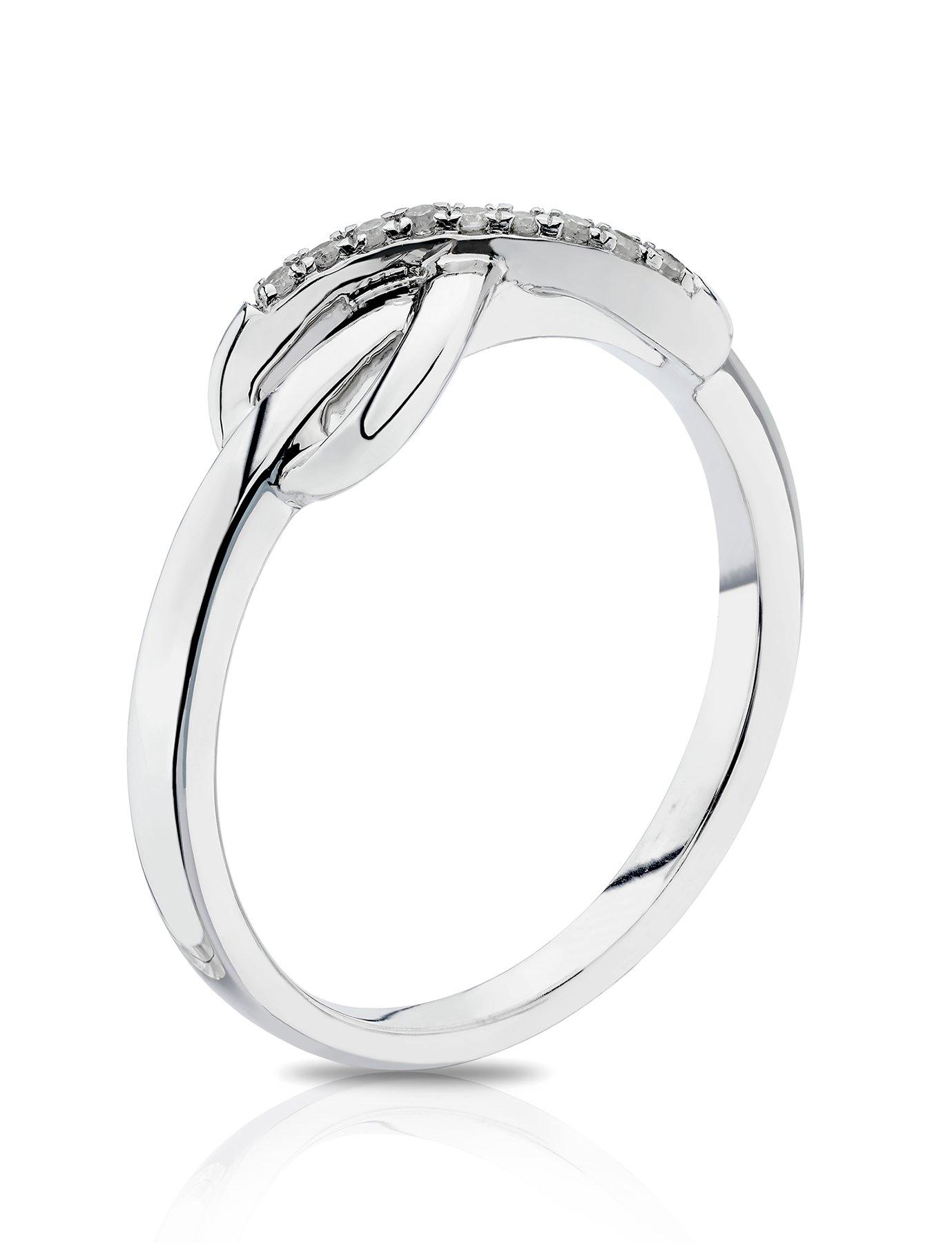 Image 2 of 6 of Ernest Jones Silver Infinity Diamond Engagement Ring