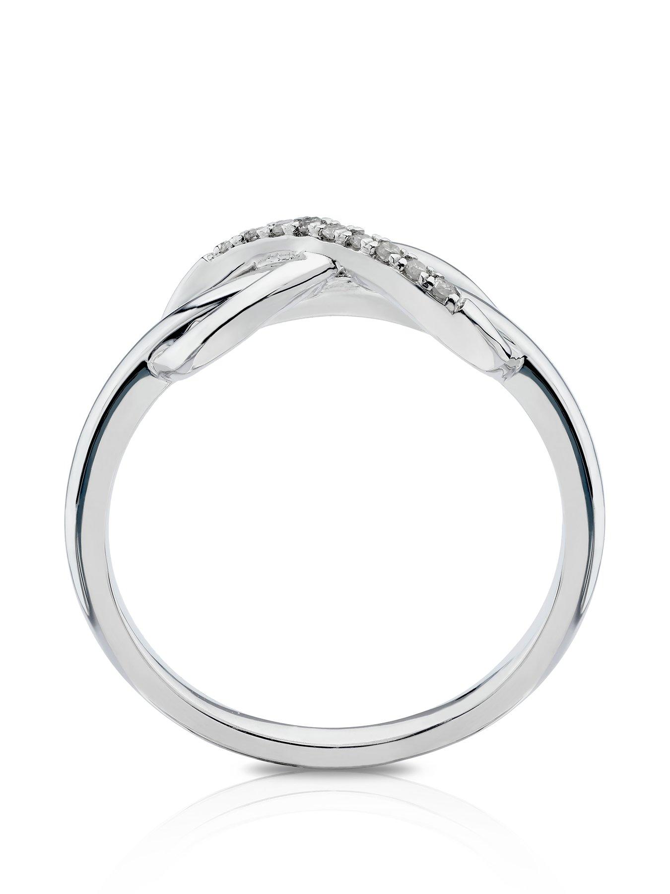 Image 3 of 6 of Ernest Jones Silver Infinity Diamond Engagement Ring