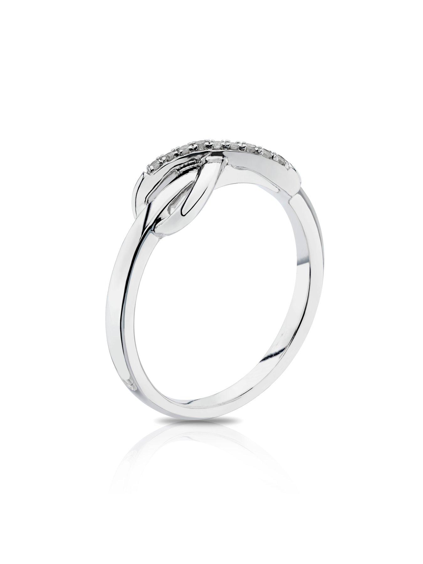 Image 4 of 6 of Ernest Jones Silver Infinity Diamond Engagement Ring