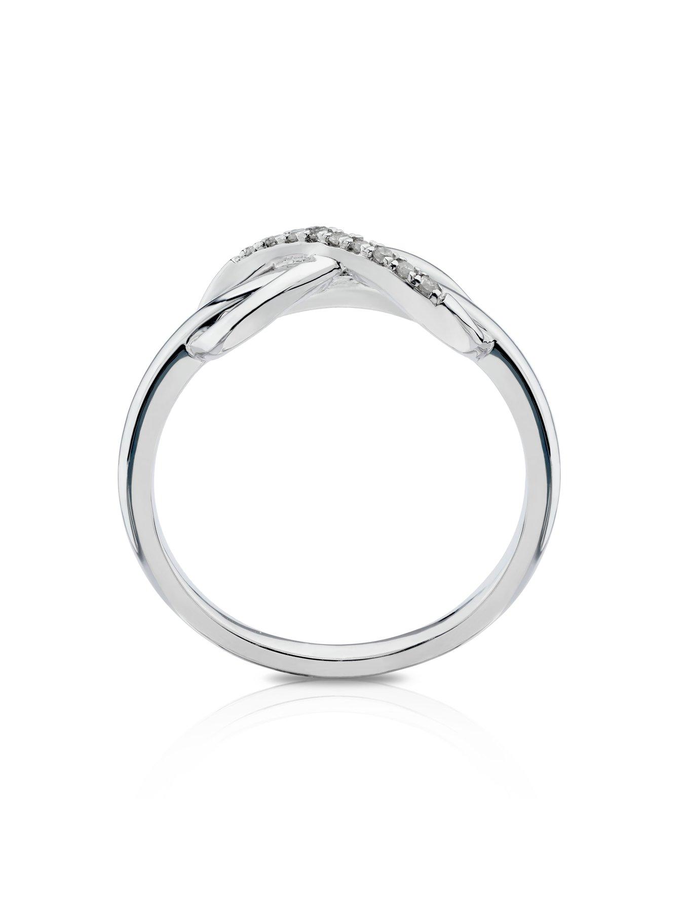 Image 5 of 6 of Ernest Jones Silver Infinity Diamond Engagement Ring