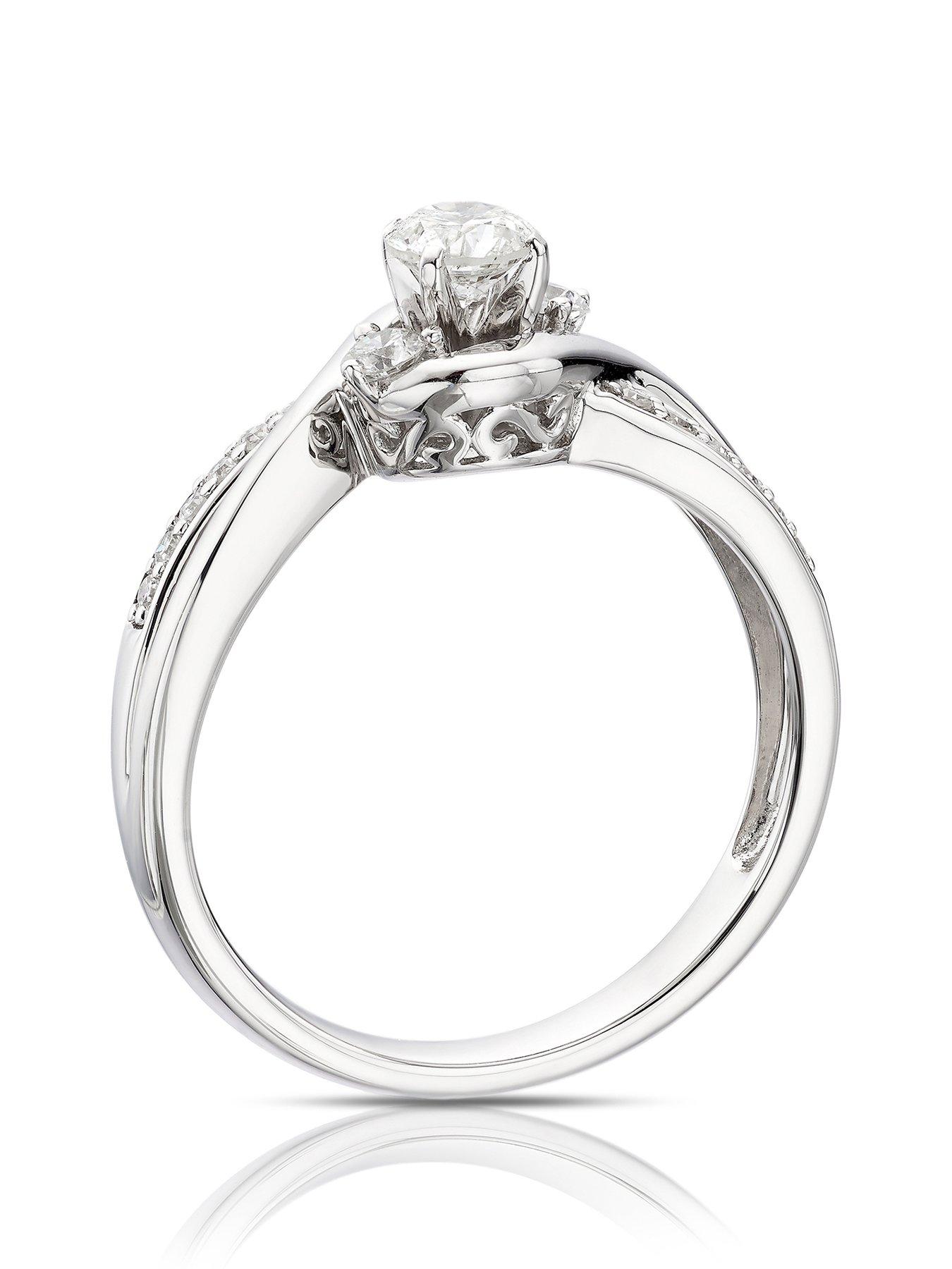  image of ernest-jones-9ct-white-gold-043ct-total-diamond-three-stone-ring