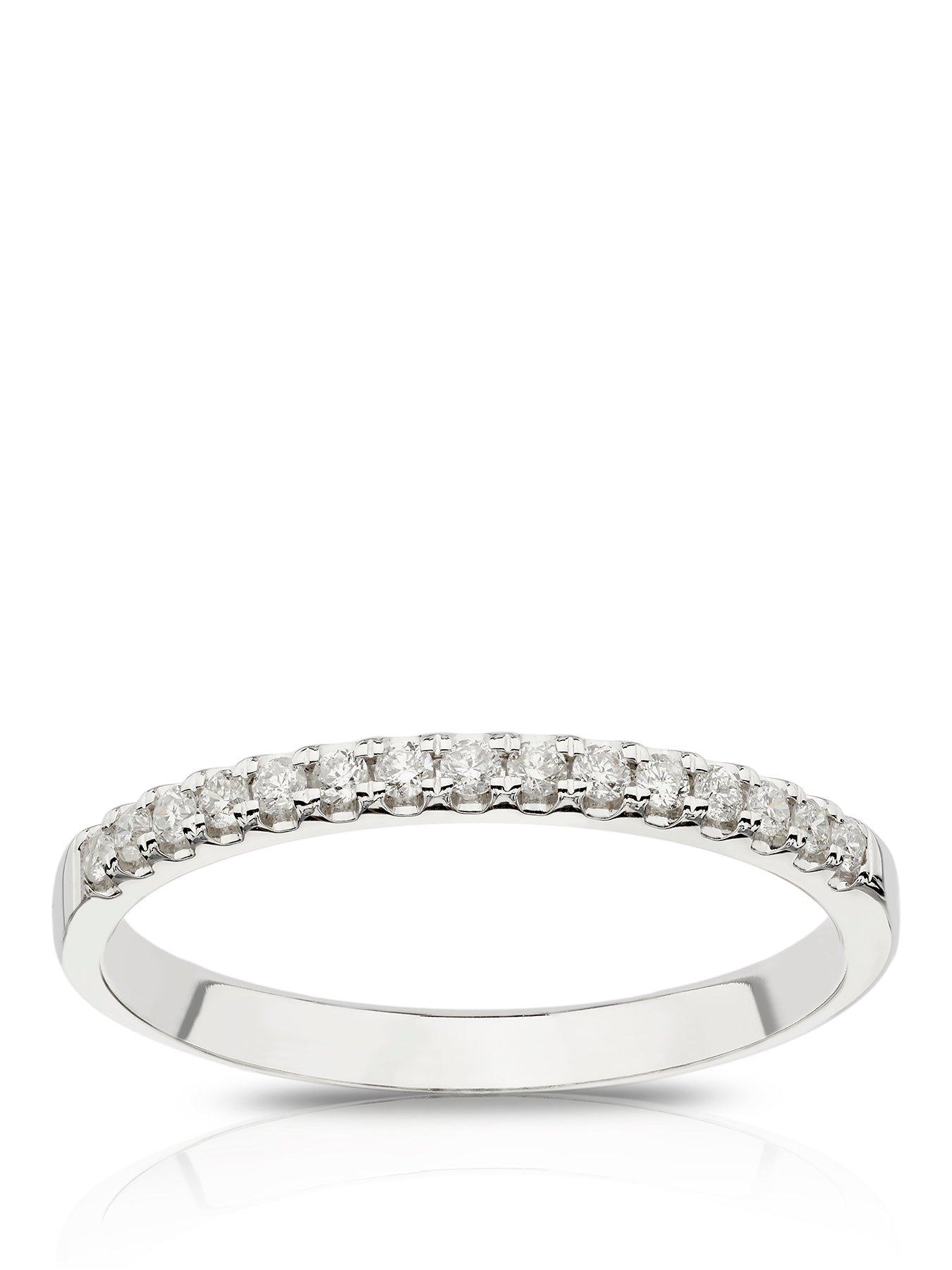 Ernest Jones Platinum 0.15ct Diamond Claw Set Eternity Engagement Ring