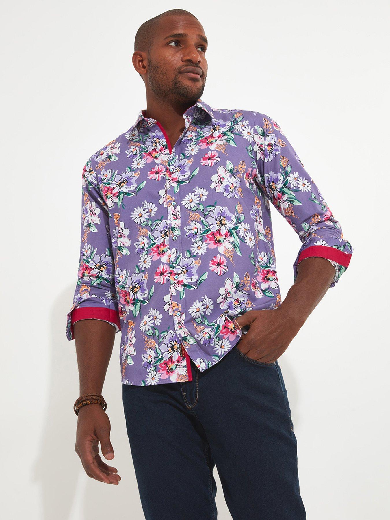 Joe Browns Summer Days Floral Print Long Sleeve Shirt Lilac