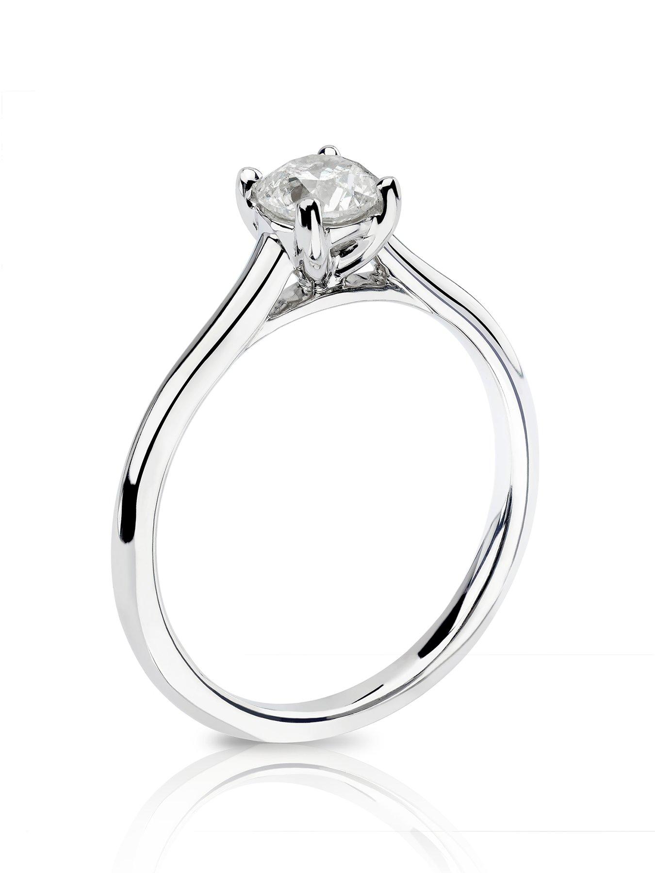 Image 2 of 4 of Ernest Jones 14ct White Gold 0.50ct Diamond Four Claw Solitaire Ring