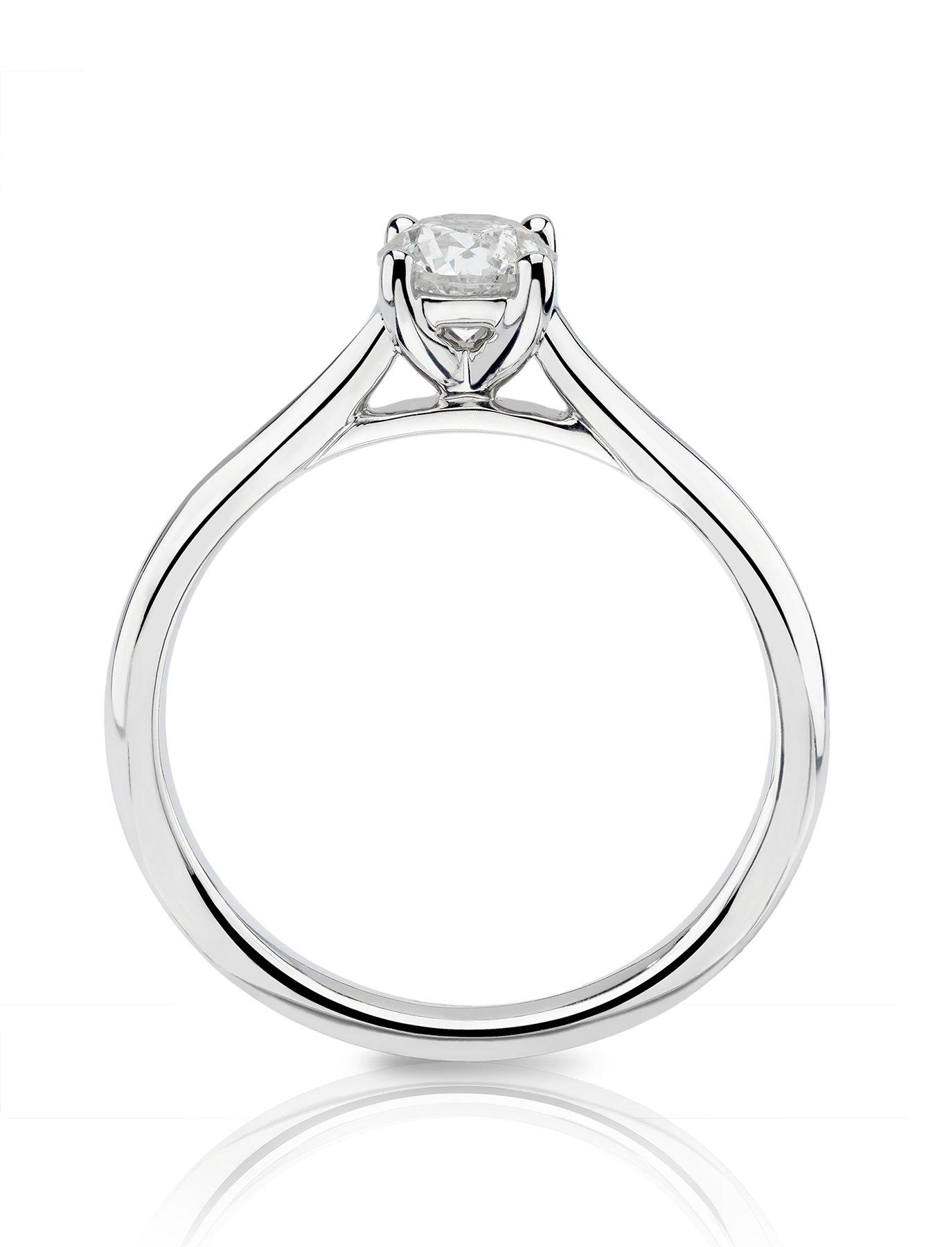 Image 3 of 4 of Ernest Jones 14ct White Gold 0.50ct Diamond Four Claw Solitaire Ring
