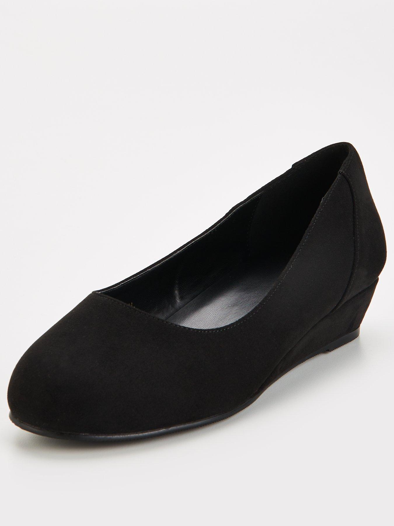 Image 2 of 7 of V by Very Comfort Wide Fit Comfort Wedge Court Shoe - Black