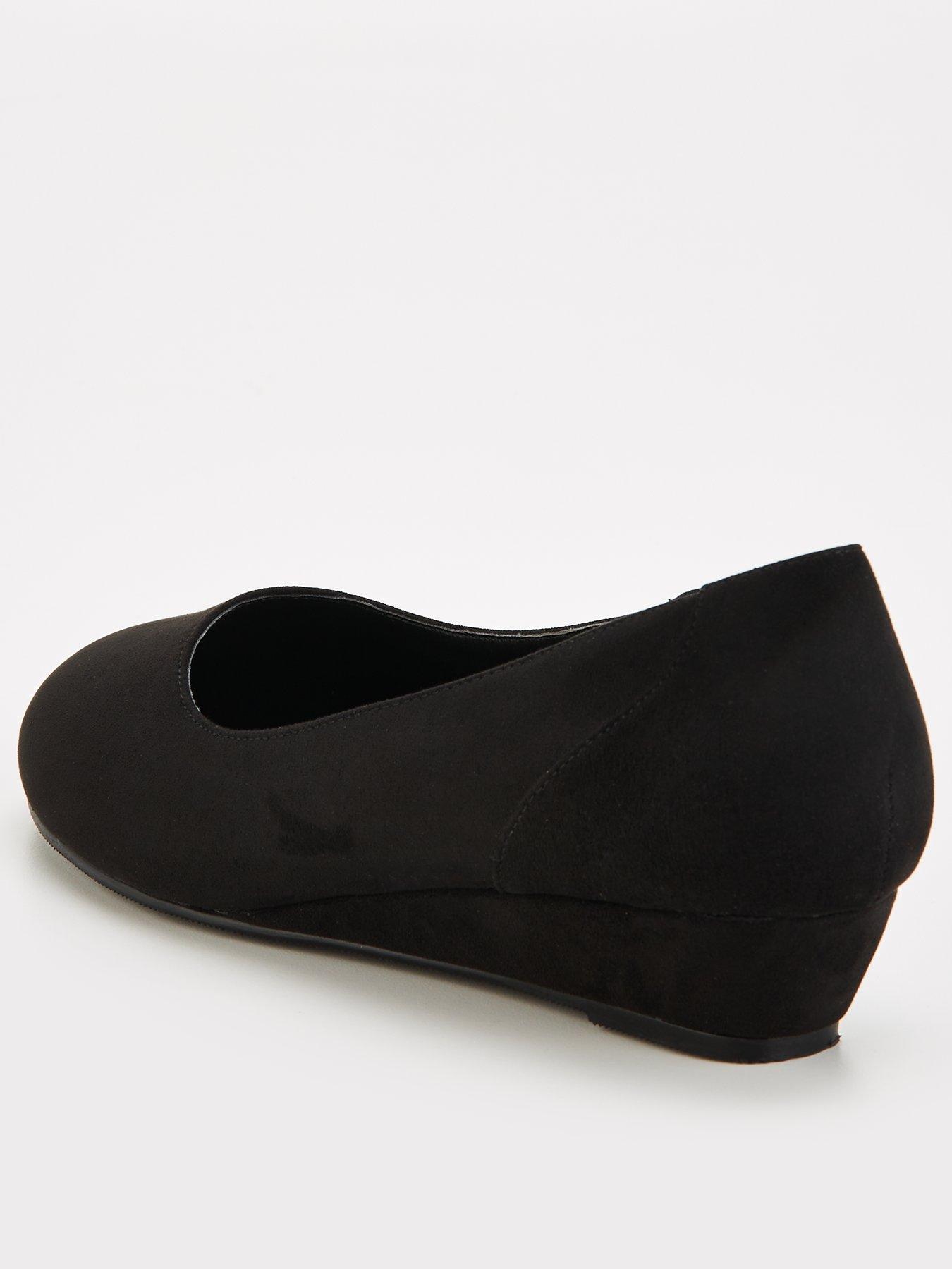 Image 3 of 7 of V by Very Comfort Wide Fit Comfort Wedge Court Shoe - Black