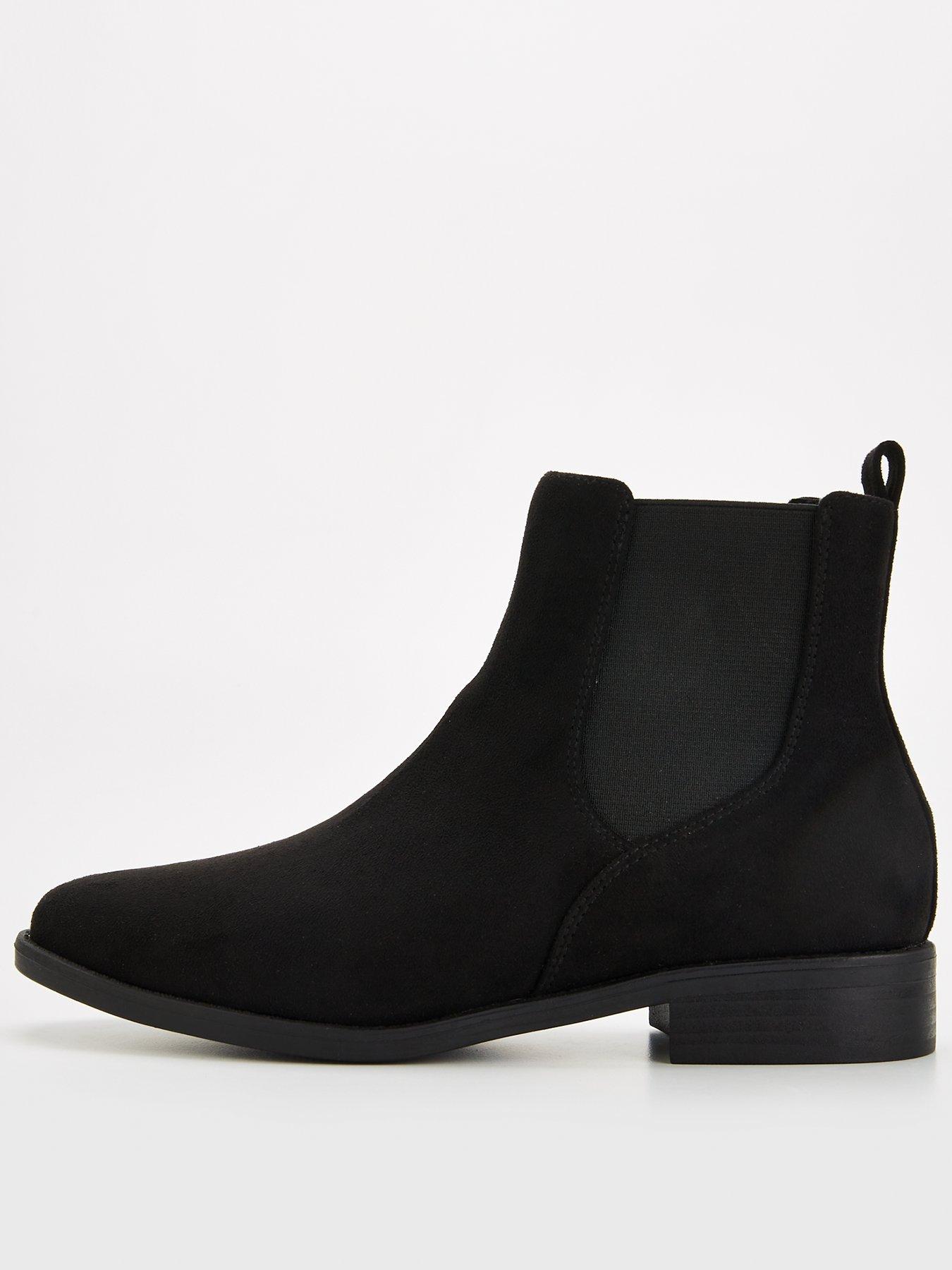 V by Very Real Leather Chunky Chelsea Boot Black littlewoods