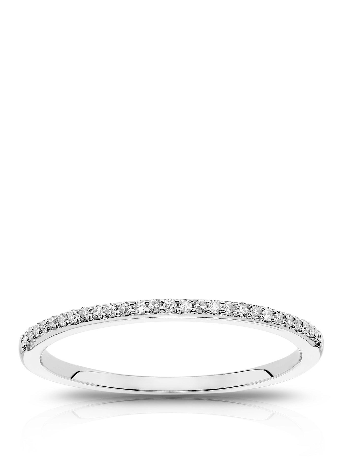 Image 1 of 4 of Ernest Jones 9ct White Gold Diamond Pave Engagement Ring