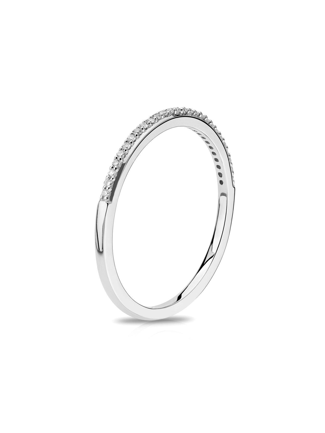 Image 4 of 4 of Ernest Jones 9ct White Gold Diamond Pave Engagement Ring
