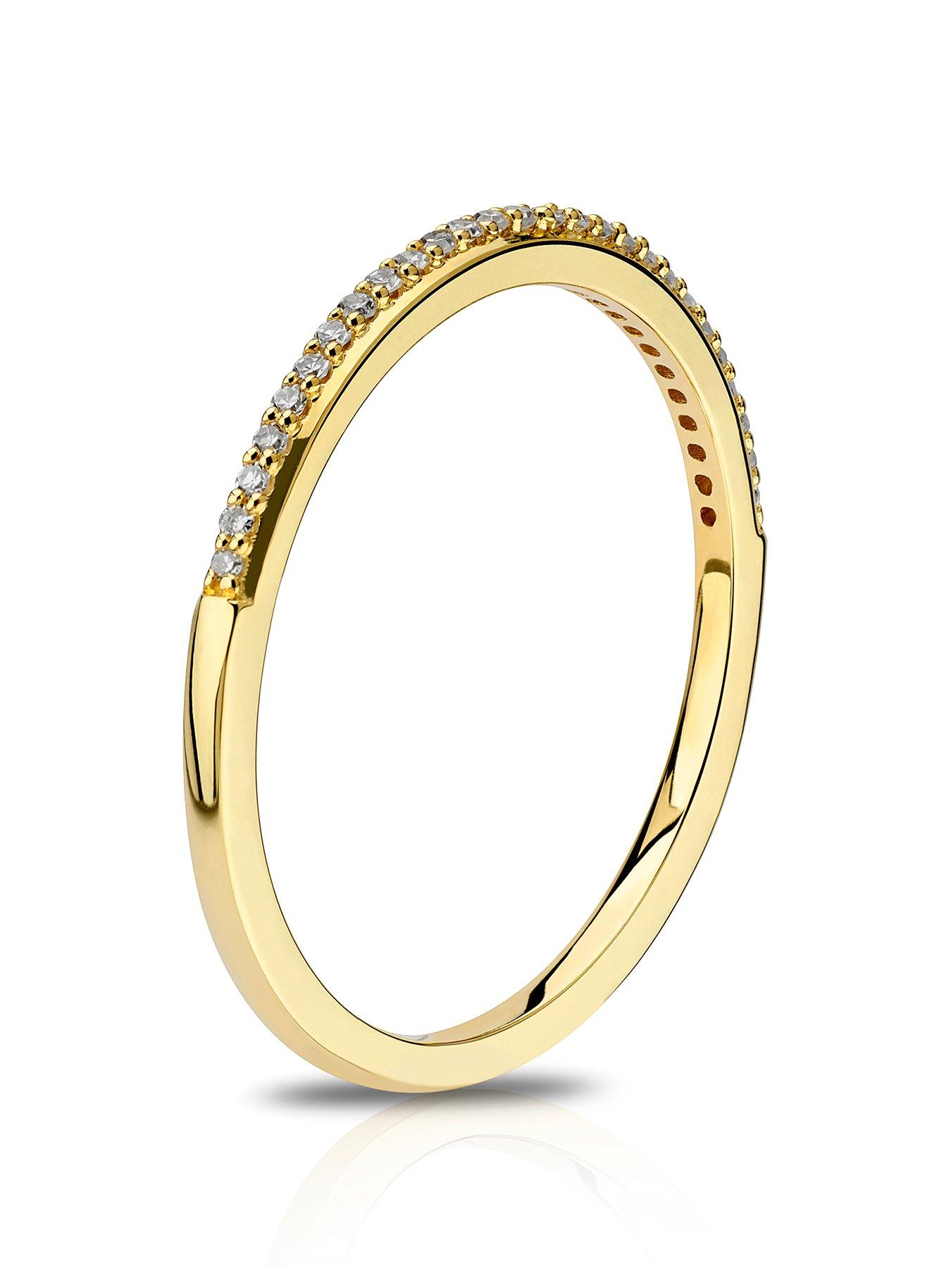  image of ernest-jones-9ct-yellow-gold-diamond-pave-engagement-ring