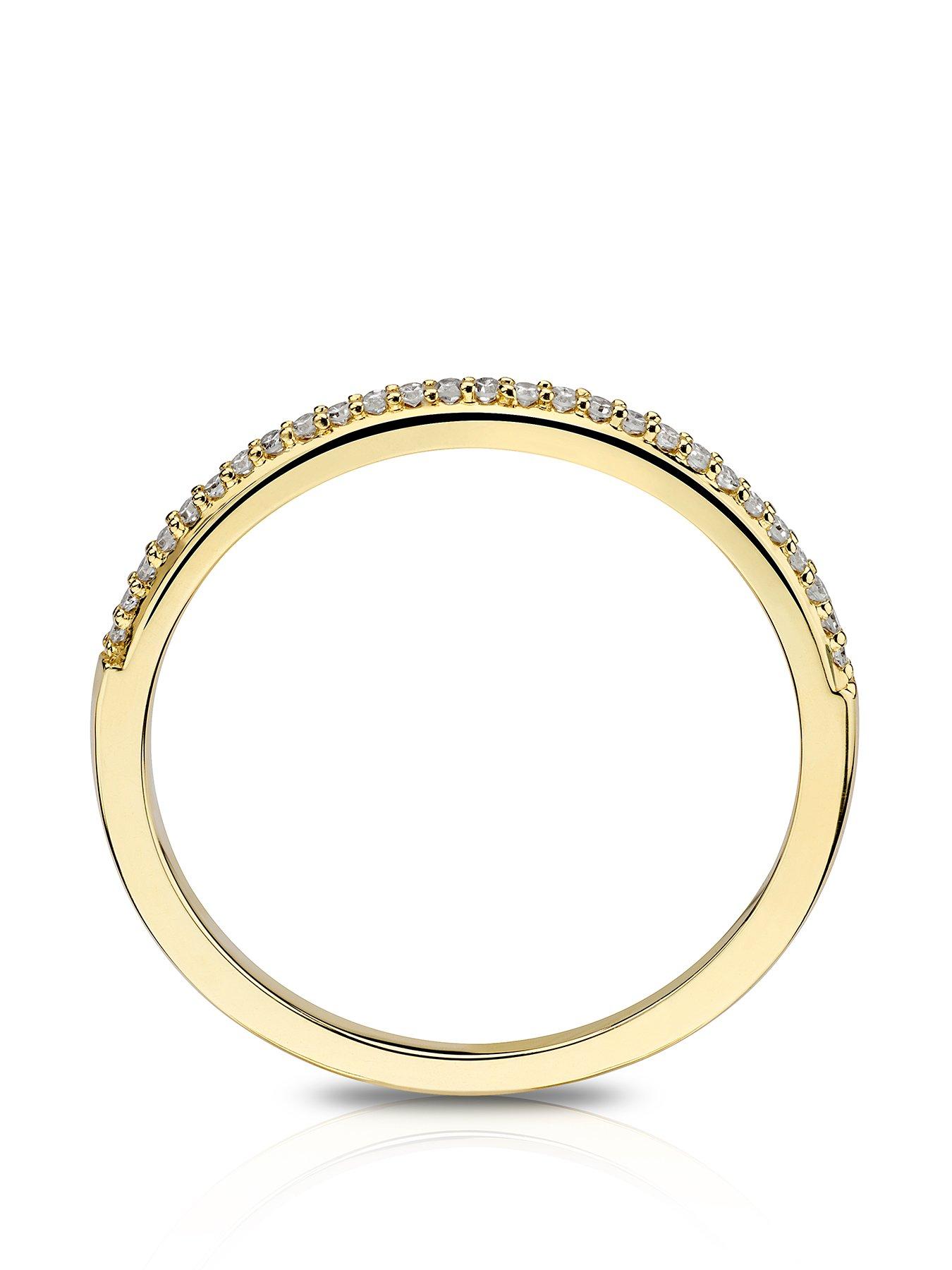  image of ernest-jones-9ct-yellow-gold-diamond-pave-engagement-ring
