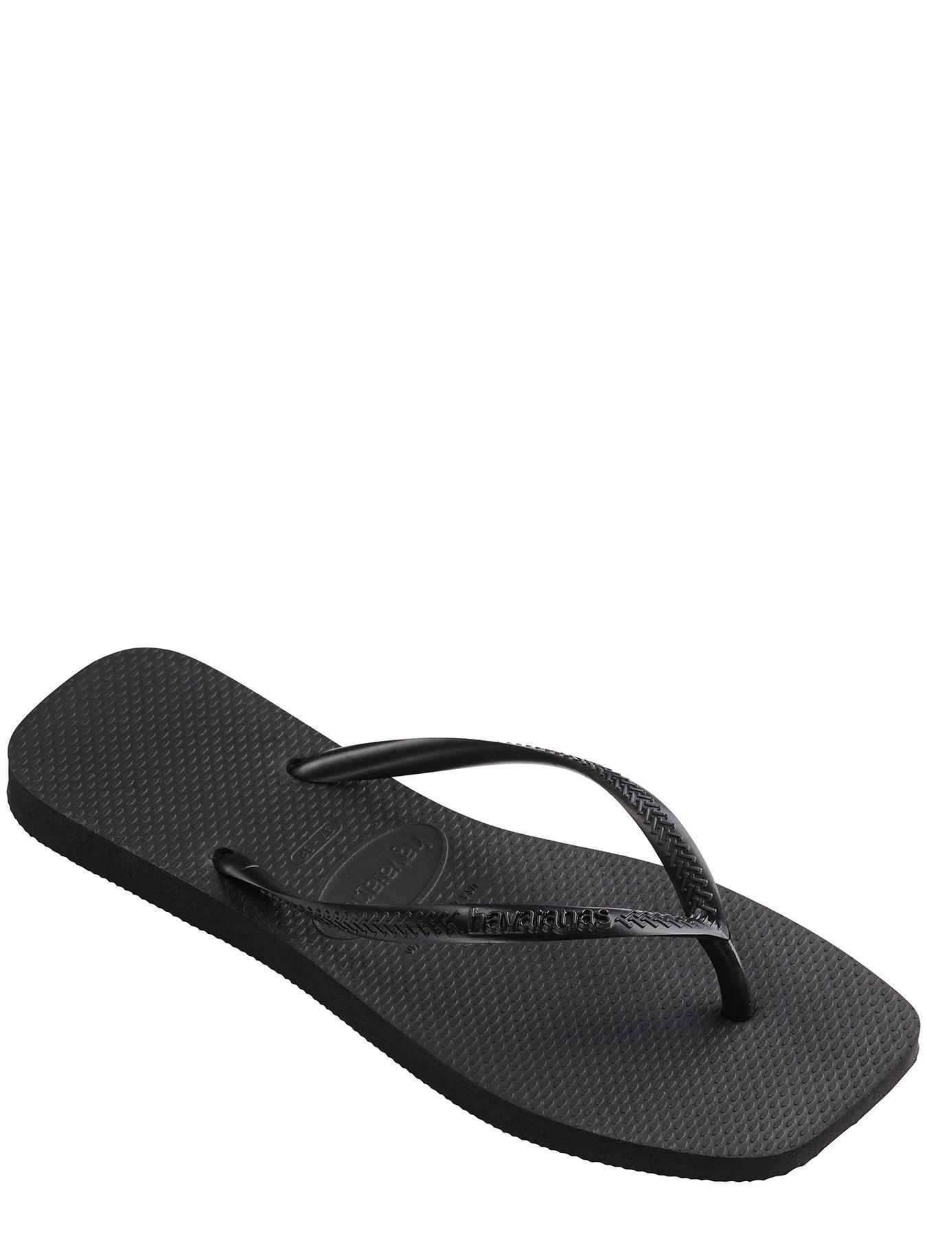 Image 2 of 5 of Havaianas Square Toe Flip Flops - Black