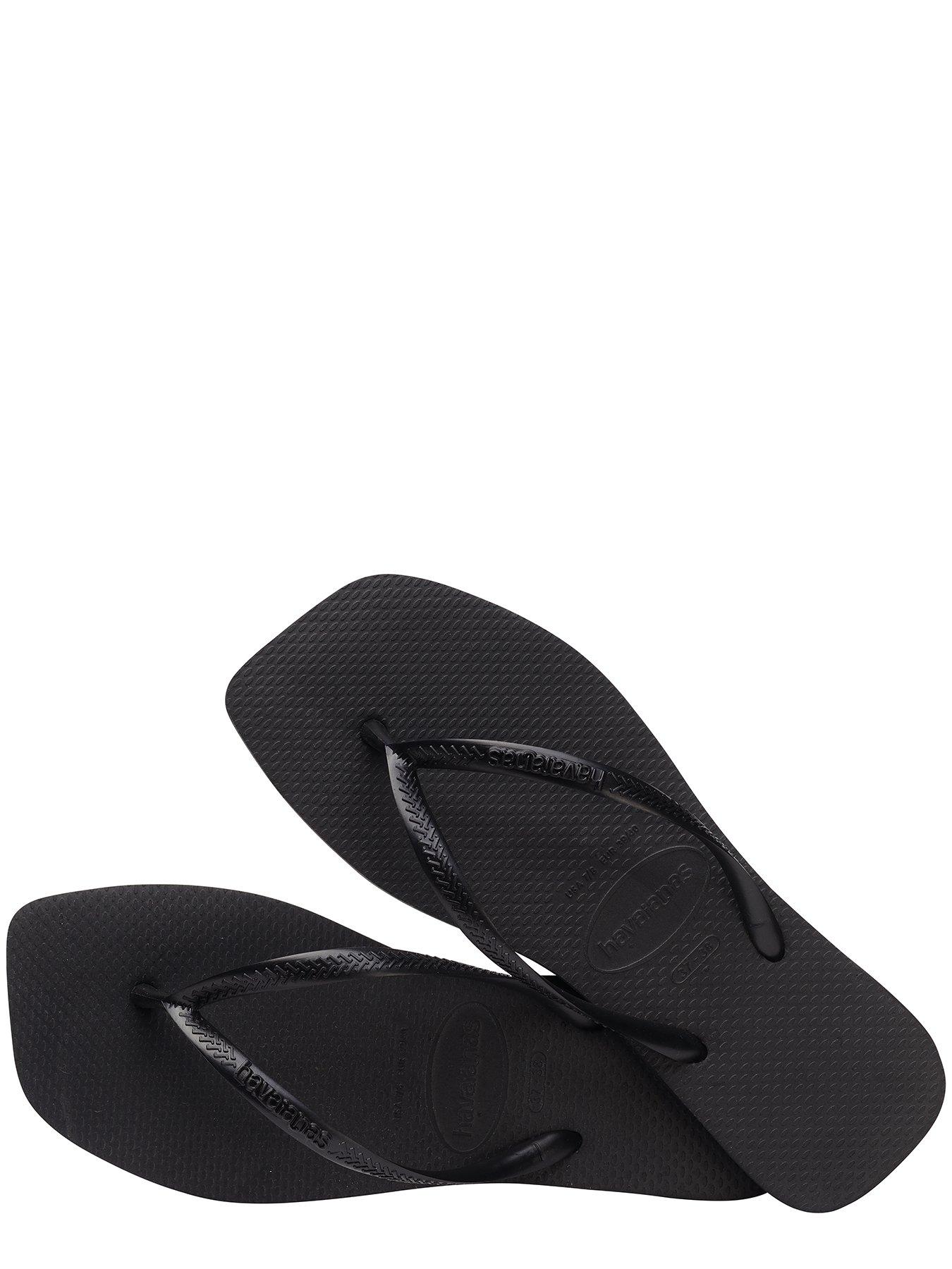 Image 4 of 5 of Havaianas Square Toe Flip Flops - Black
