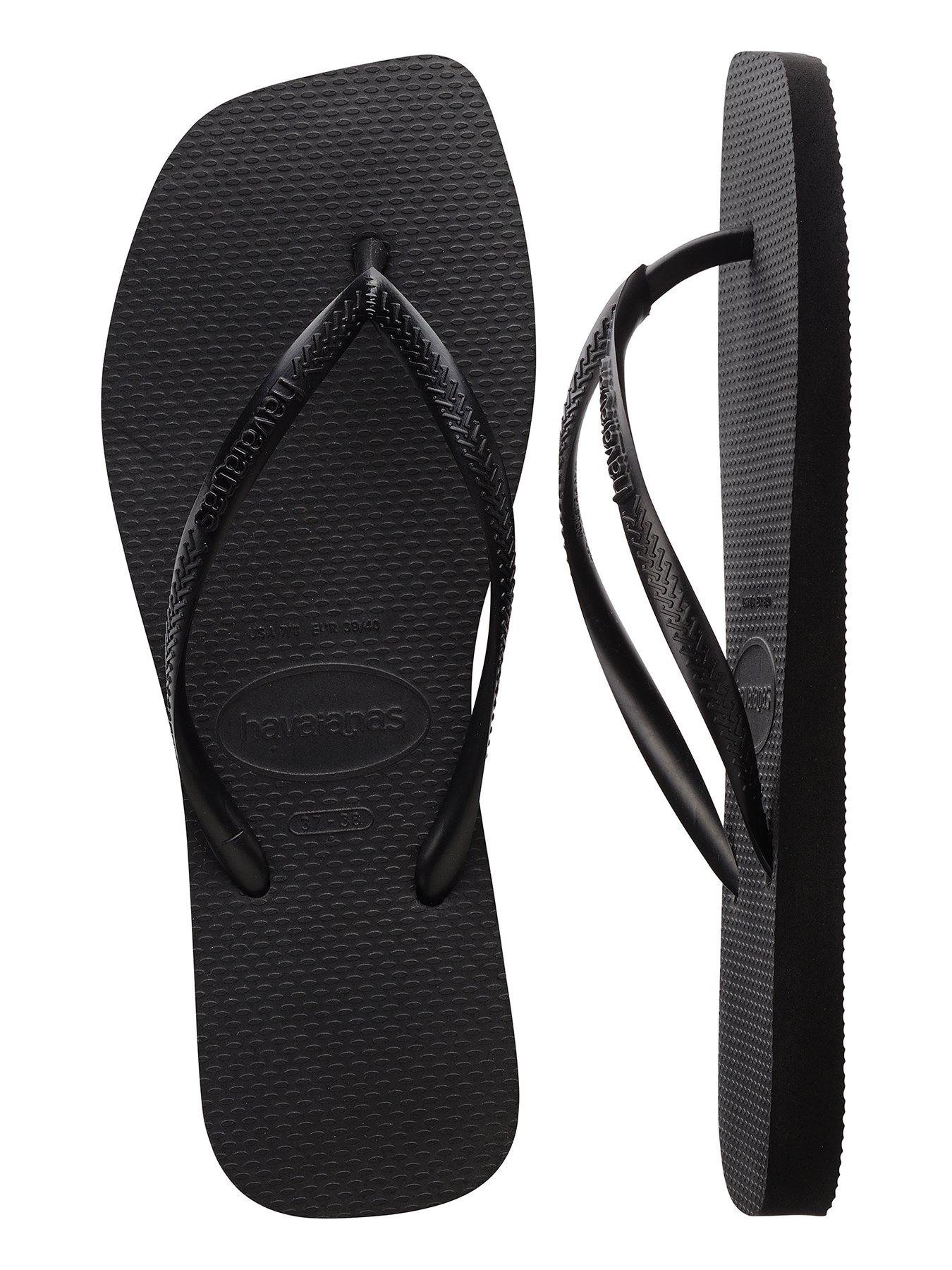 Image 5 of 5 of Havaianas Square Toe Flip Flops - Black