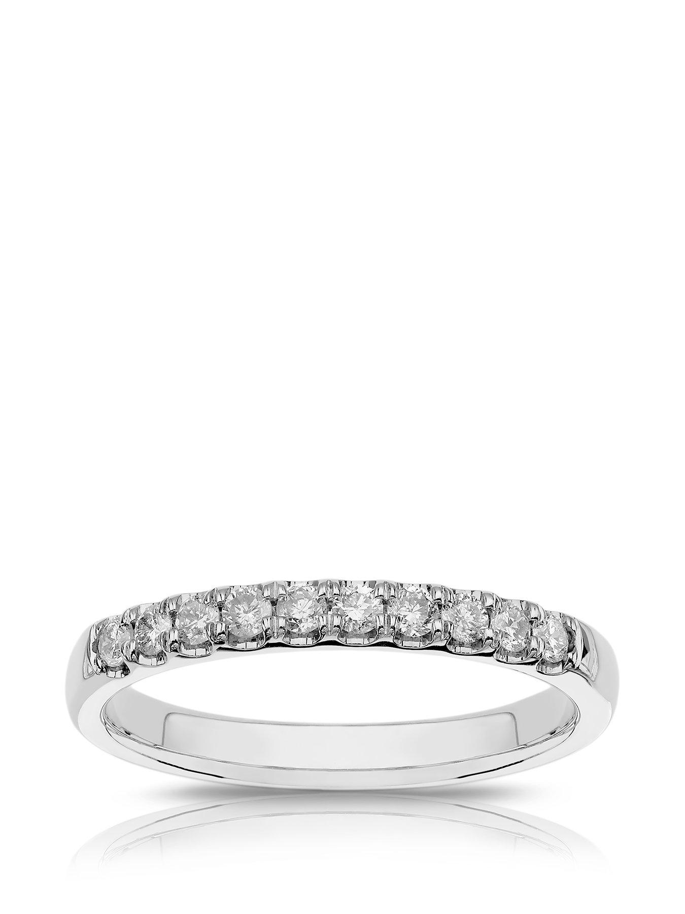 undefined 18ct White Gold Engagement Ring. 0.25ct Diamond Claw Set Eternity Ring