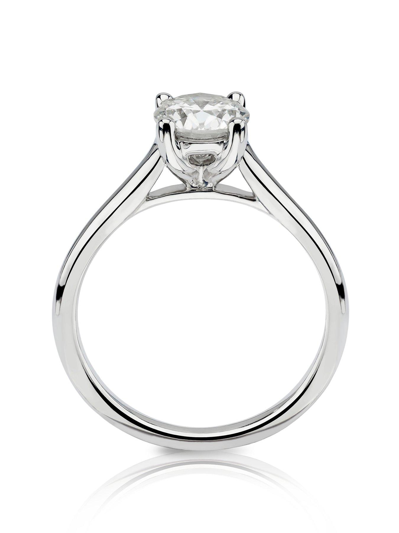 Image 3 of 3 of Ernest Jones 14ct White Gold Engagement Ring. 1ct Diamond Four Claw Solitaire Ring