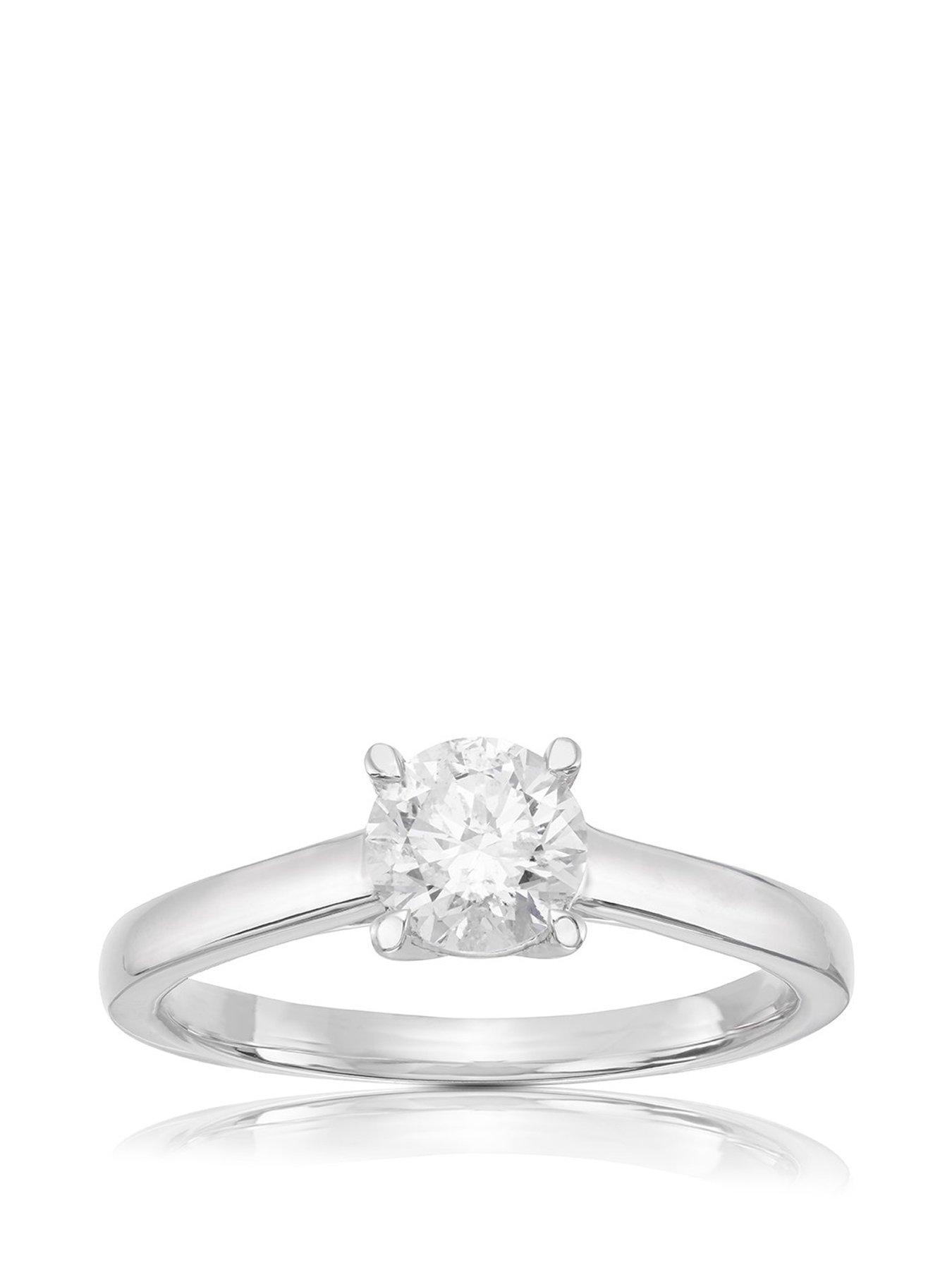 undefined Platinum Engagement Ring. 0.66ct Diamond Four Claw Solitaire Ring