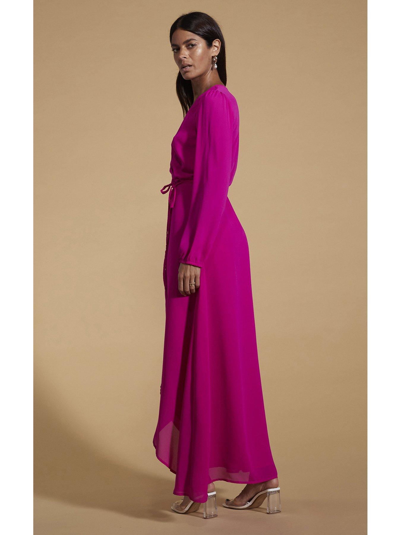 Image 2 of 3 of Dancing Leopard Jagger Wrap Maxi Dress - Magenta