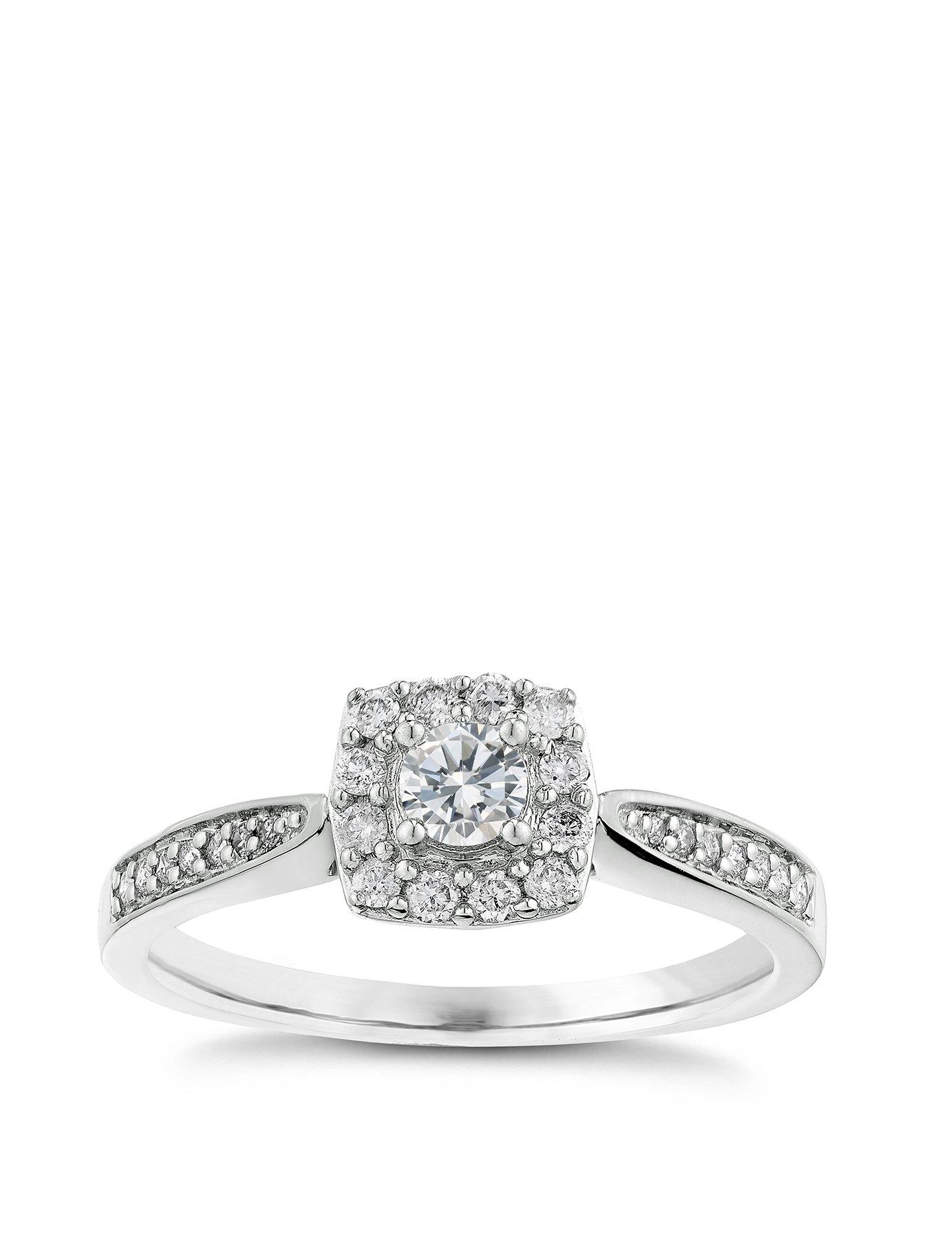 ernest-jones-9ct-white-gold-engagement-ring-033ct-diamond-halo-ring