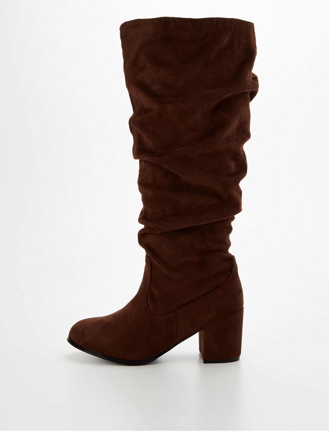 Black slouch boots wide calf best sale