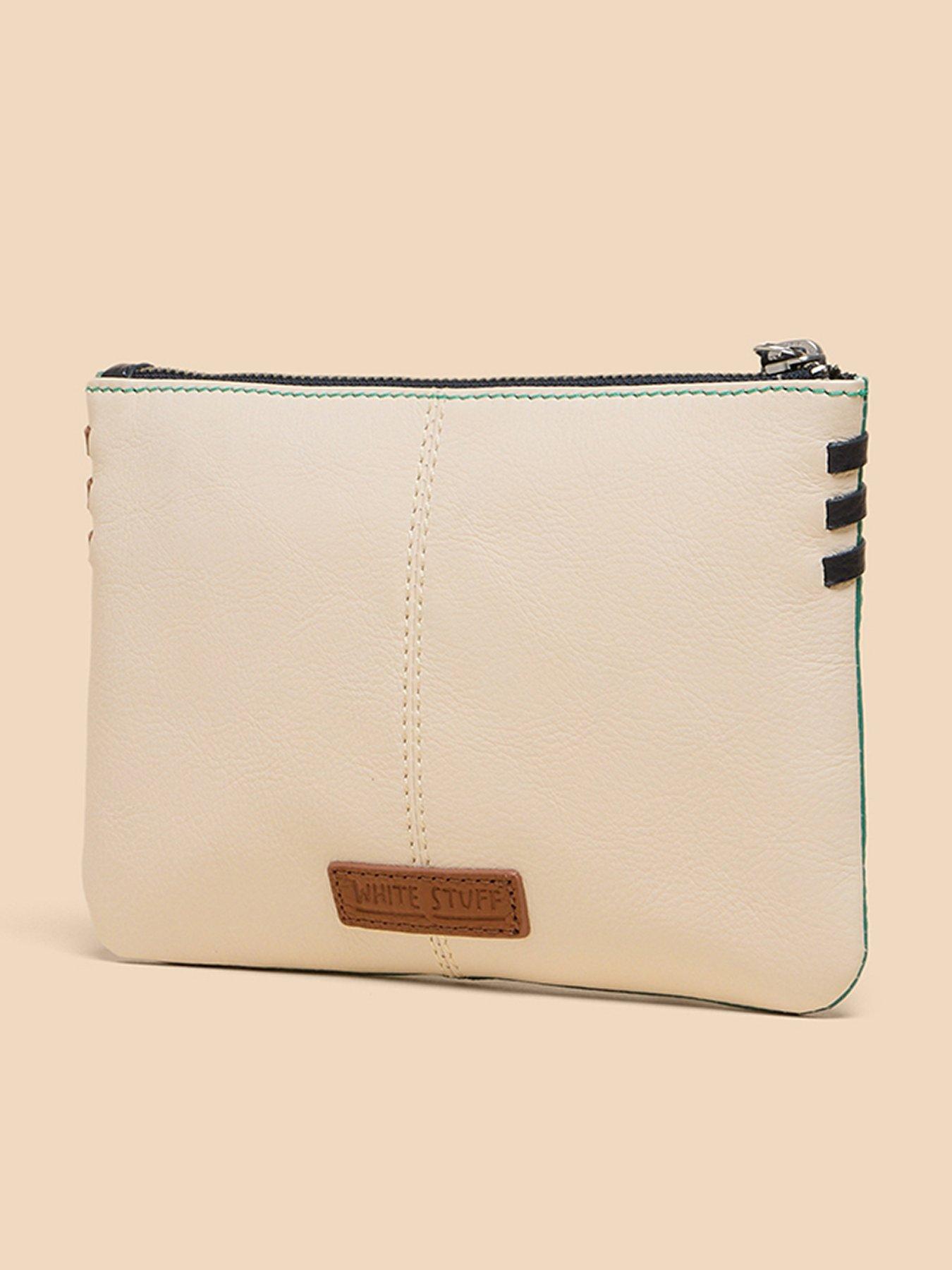 White Stuff Leather Zip Top Pouch Multi littlewoods