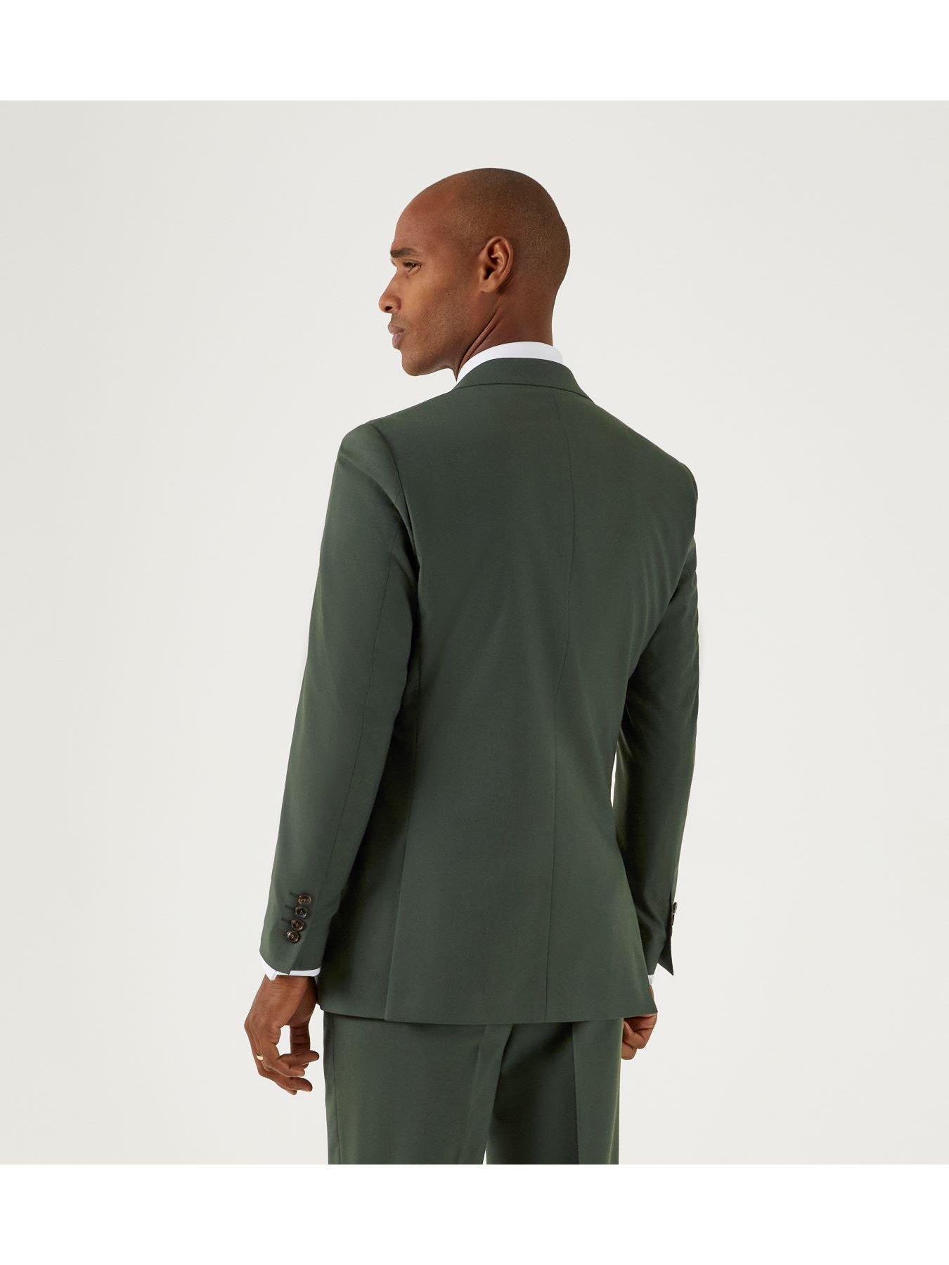  image of skopes-harvey-tailored-suit-jacket-dark-green