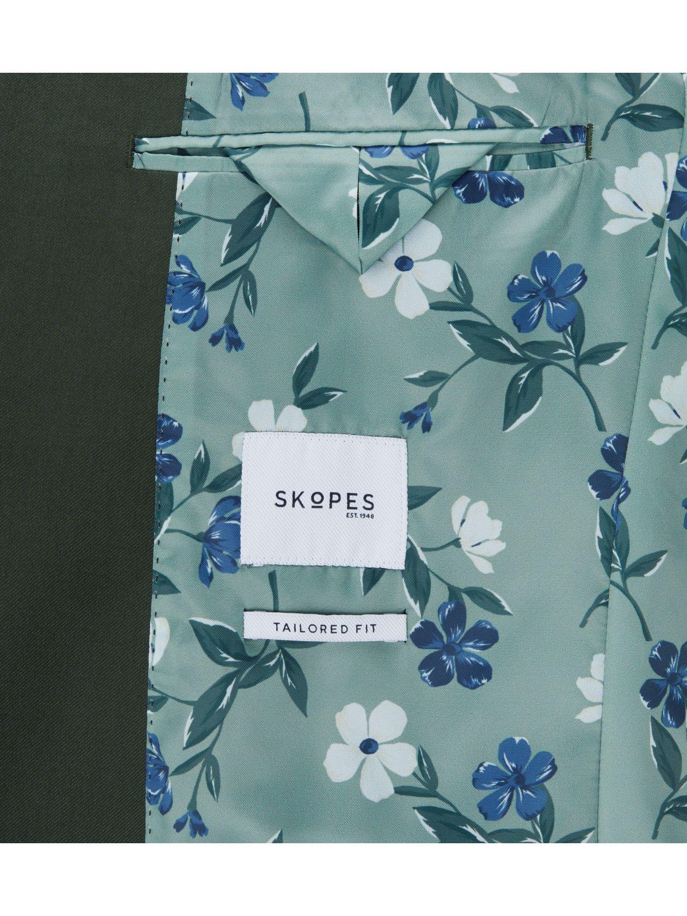  image of skopes-harvey-tailored-suit-jacket-dark-green