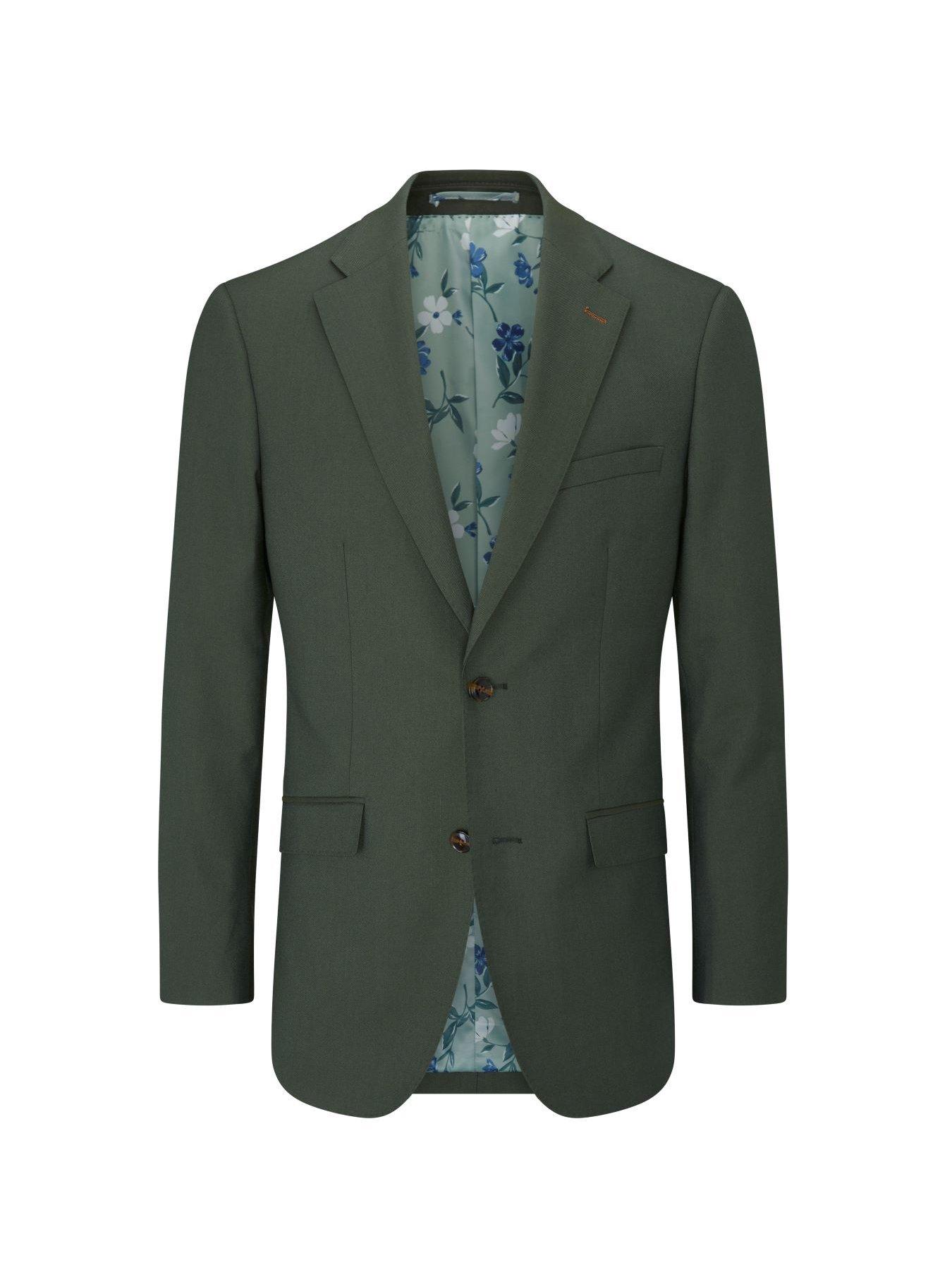  image of skopes-harvey-tailored-suit-jacket-dark-green