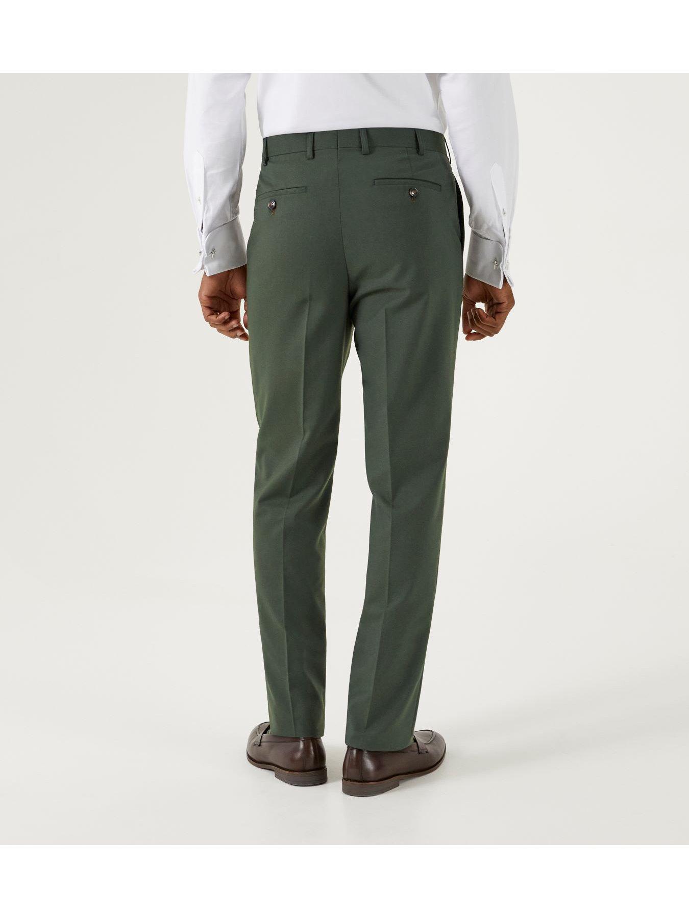 image of skopes-harvey-tailored-suit-trousers-dark-green