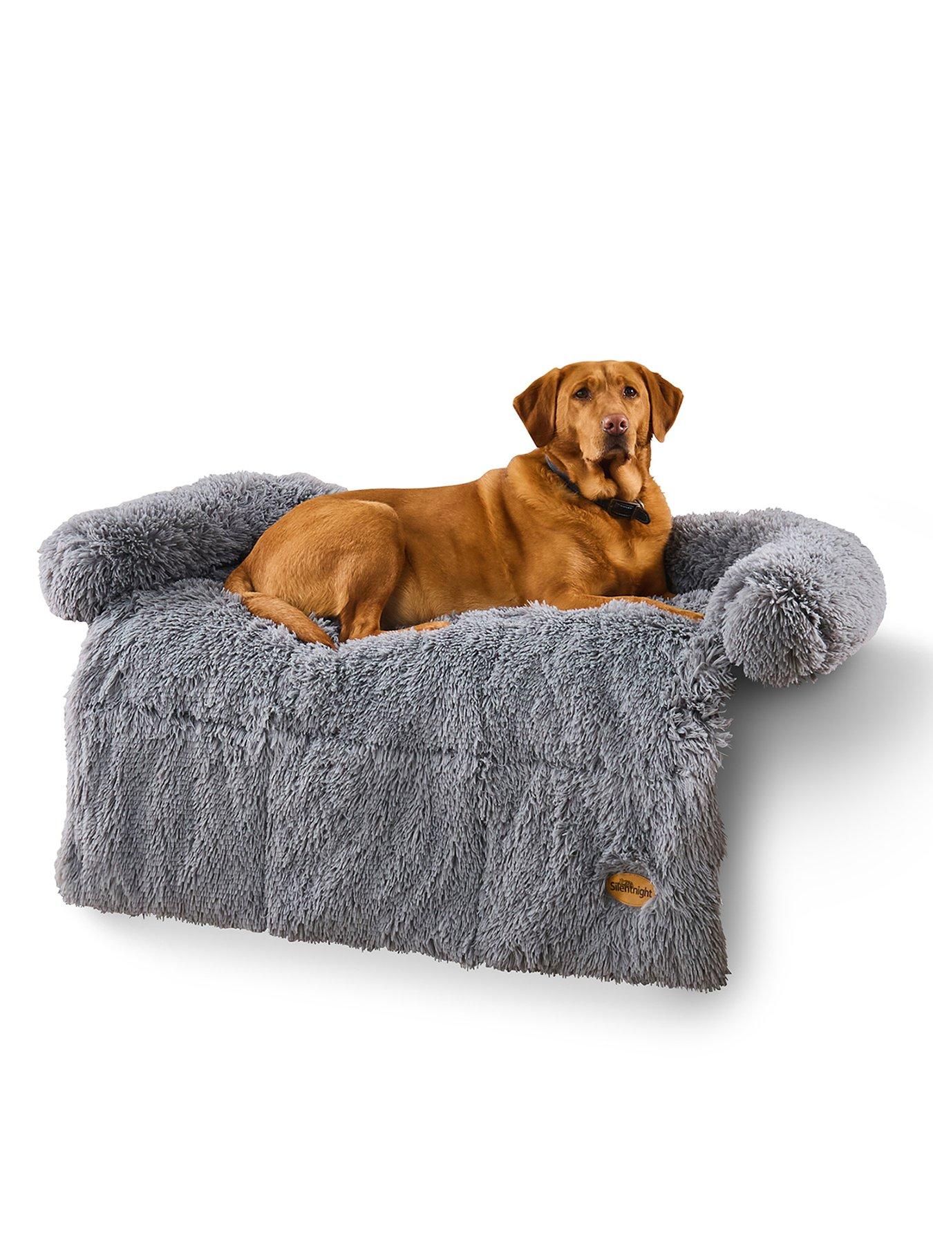 PawHut Wicker Pet Bed Willow Dog Cat Sofa Couch Puppy Basket with Cushion Grey 57L x 46W x 17.5H cm. littlewoods