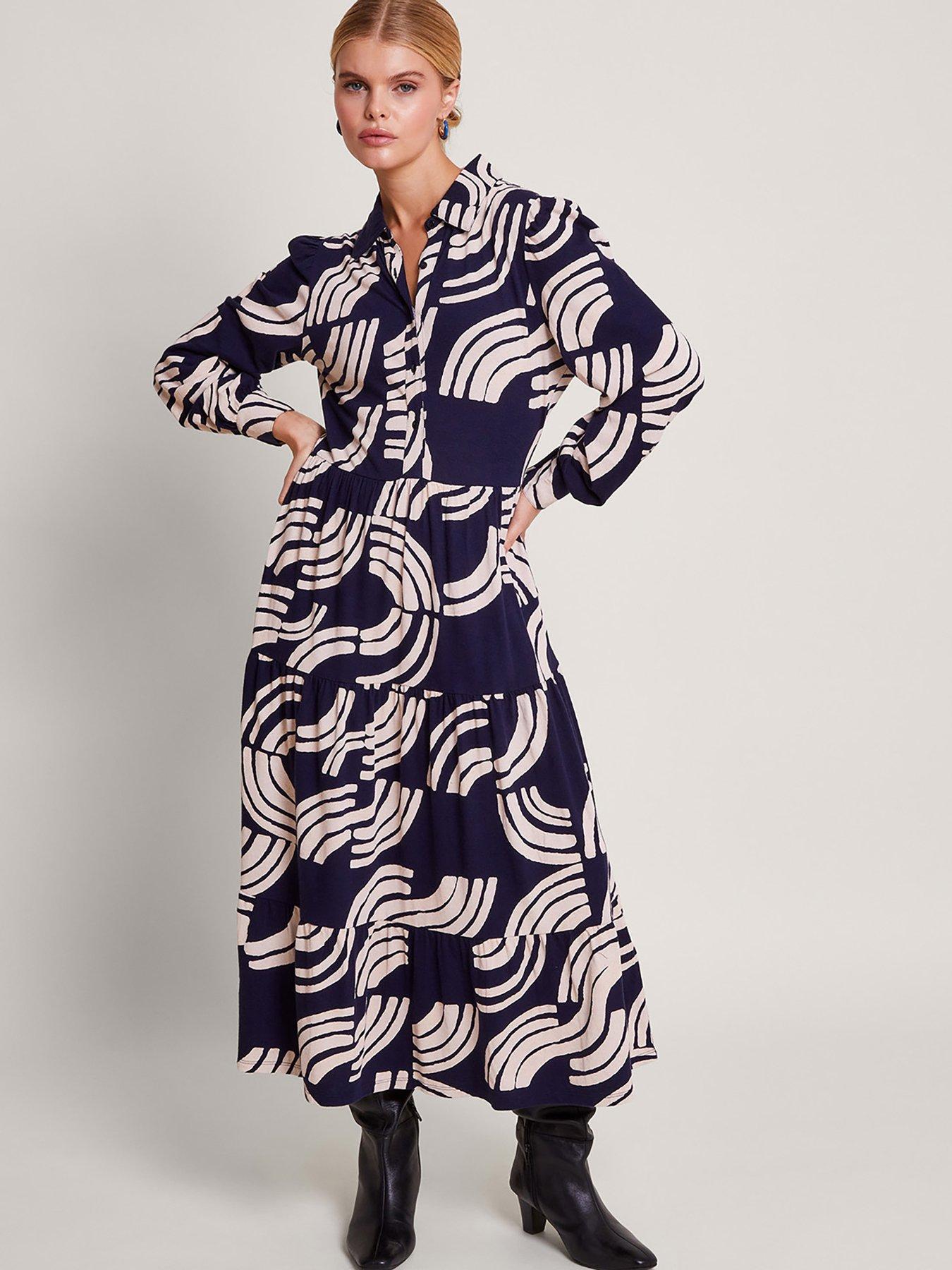 Chi Chi London Mireya Bardot Dress Blue littlewoods