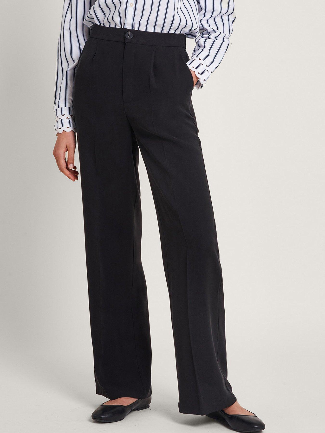 Buy Long Tall Sally Black Contrast Waistband Wide Leg Trousers from Next  Ireland