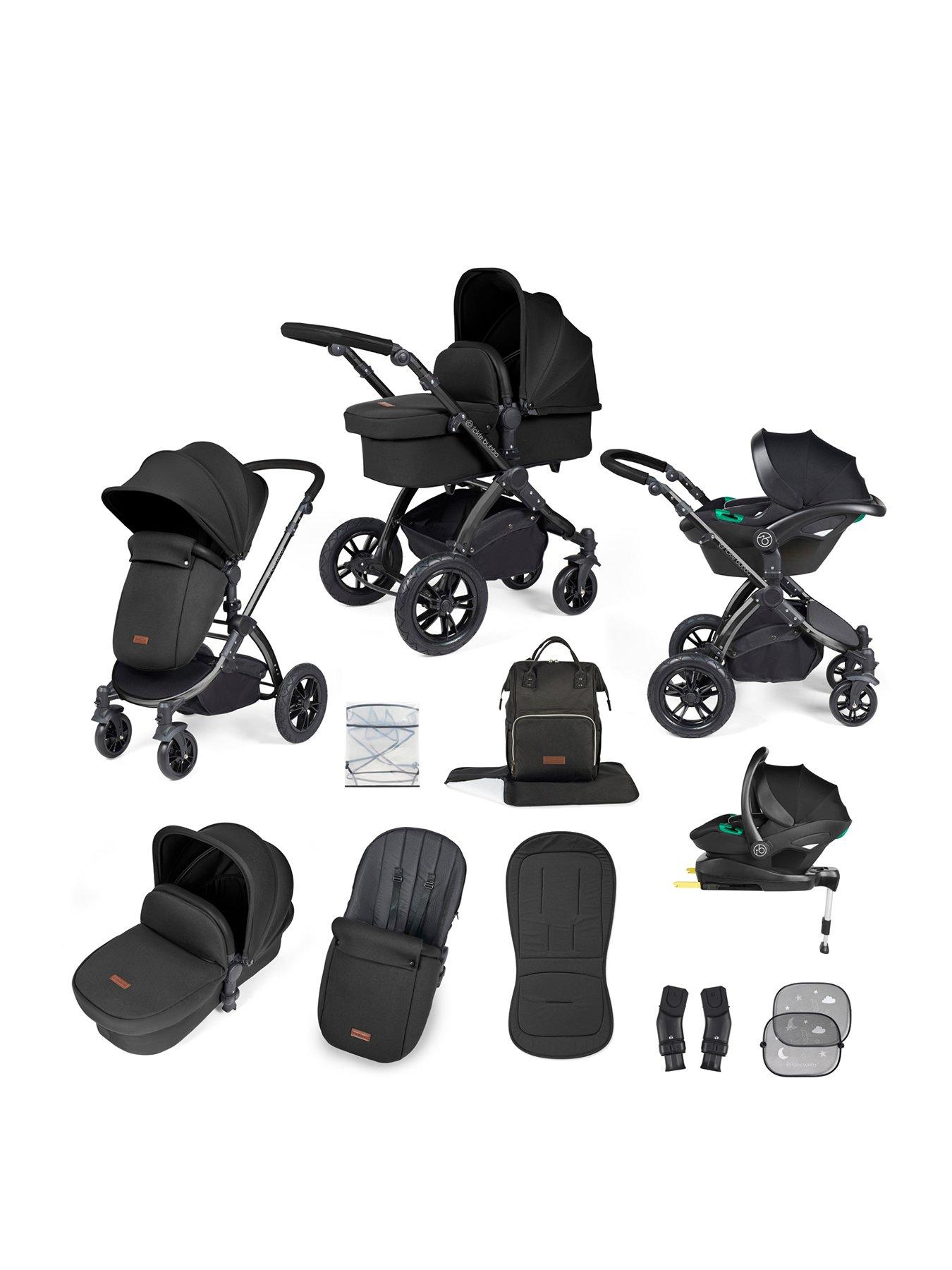 undefined Stomp Luxe All-in-One I-Size Travel System With Isofix Base (Stratus) - Black / Midnight / Black