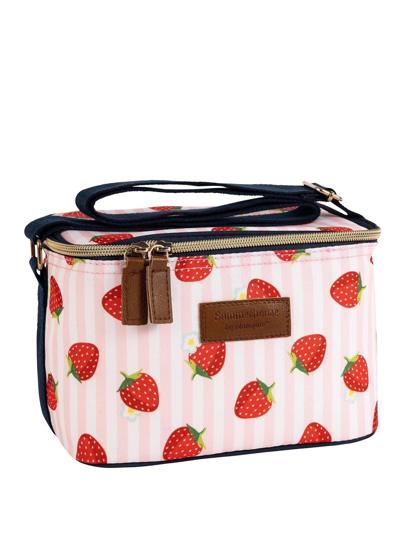 undefined Strawberries  &  Cream Insulated Personal Picnic Cool Bag - Pink